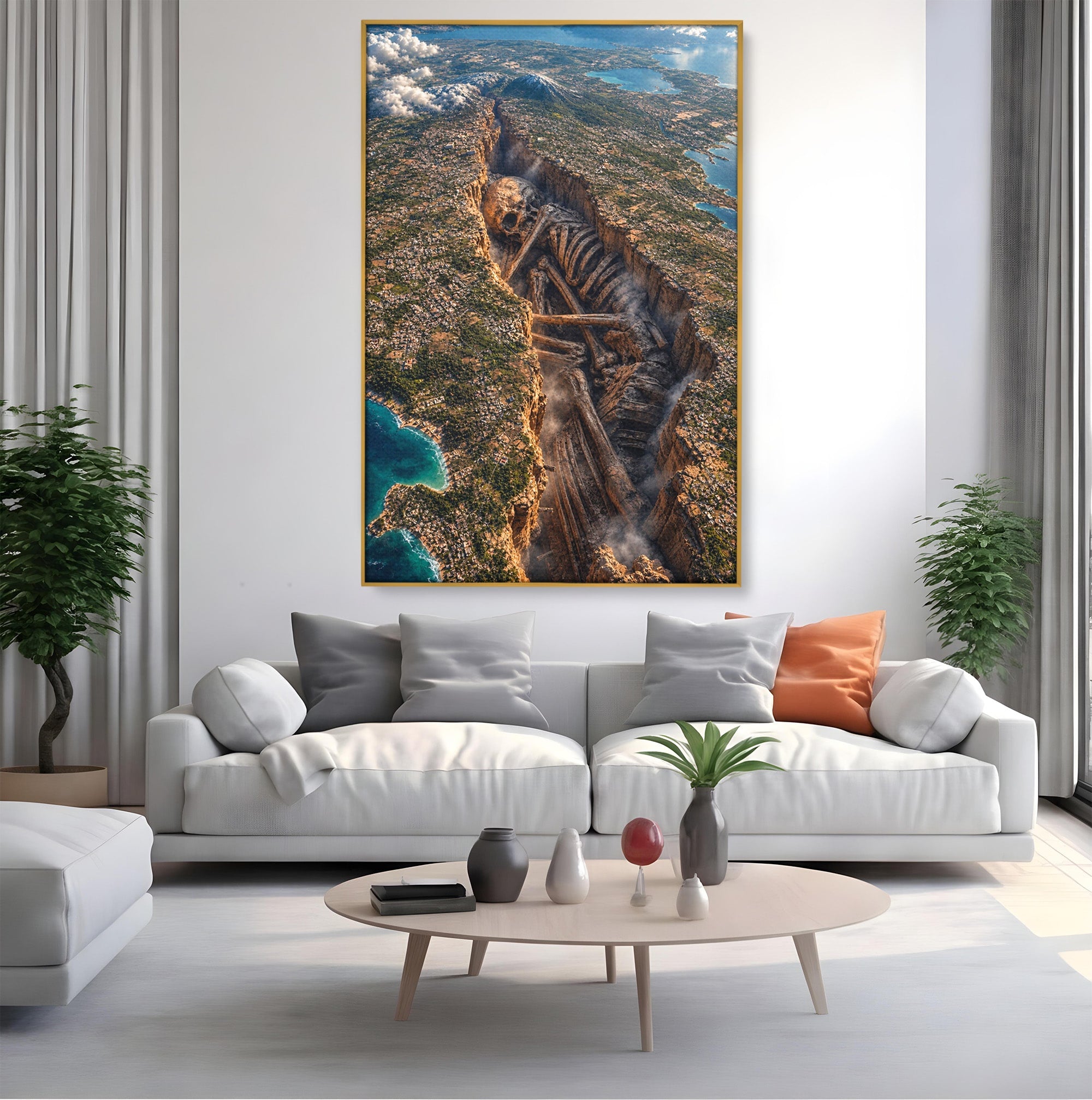 Tablou Canvas Premium LuxCanva® U1015, Gigant Ascuns Sub Pamant, Peisaj, Gigant, Aventura, Mister, Living, Culori Vibrante