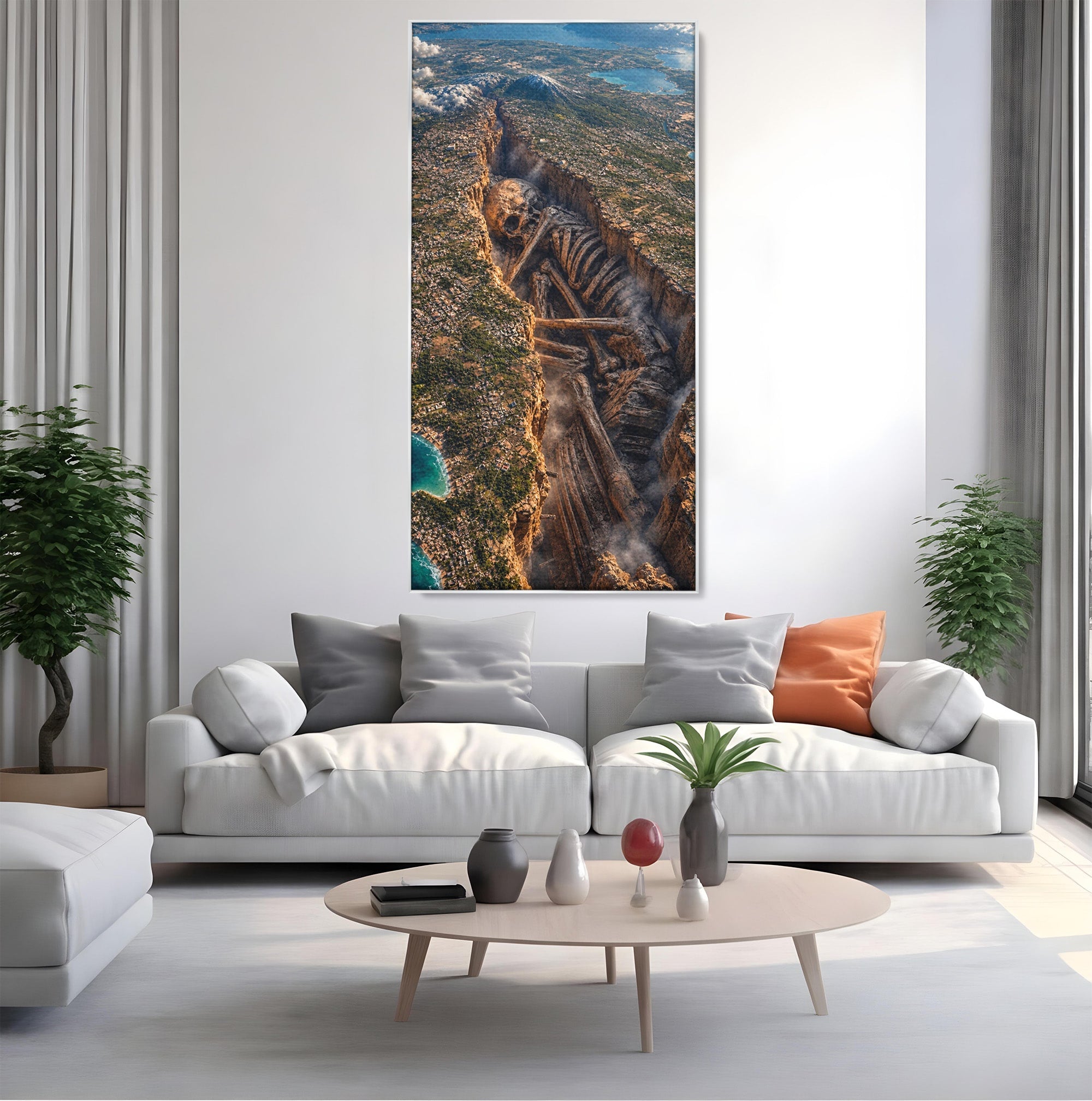 Tablou Canvas Premium LuxCanva® U1015, Gigant Ascuns Sub Pamant, Peisaj, Gigant, Aventura, Mister, Living, Culori Vibrante
