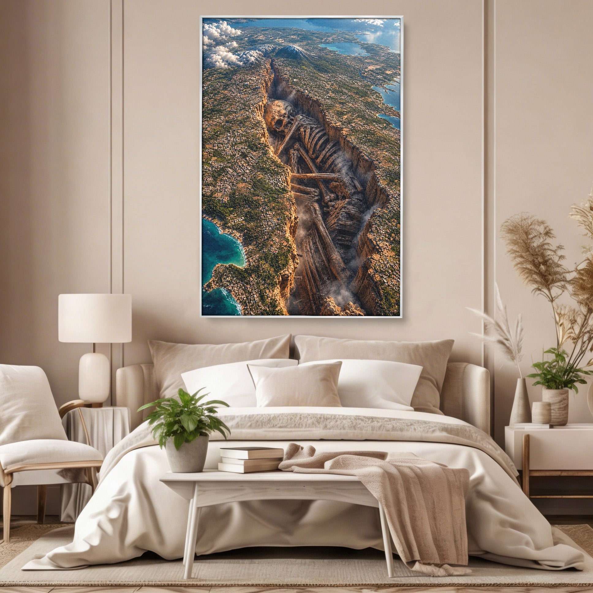 Tablou Canvas Premium LuxCanva® U1015, Gigant Ascuns Sub Pamant, Peisaj, Gigant, Aventura, Mister, Living, Culori Vibrante