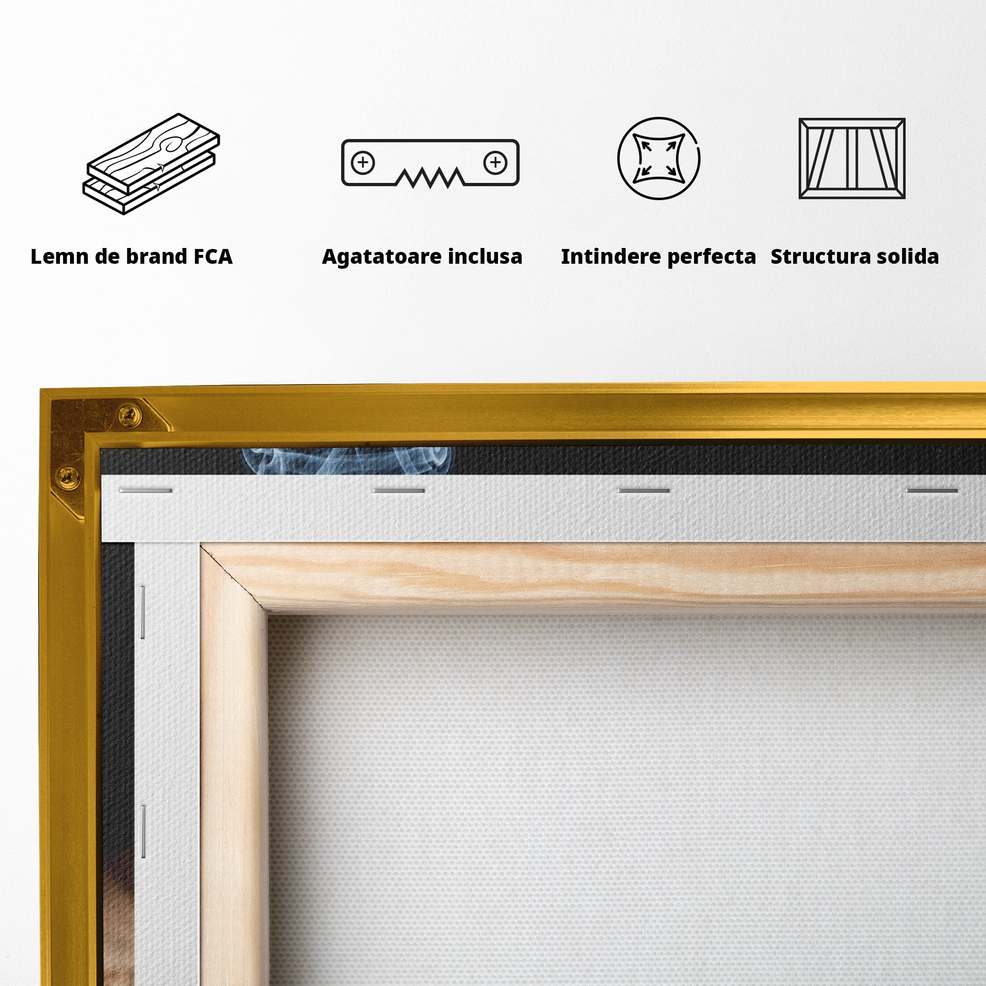 Tablou Canvas Premium LuxCanva® U1016, Chibrit Fumegand Artistic, Fum, Minimalist, Arta Moderna, Chibrit, Birou, Culori Vibrante