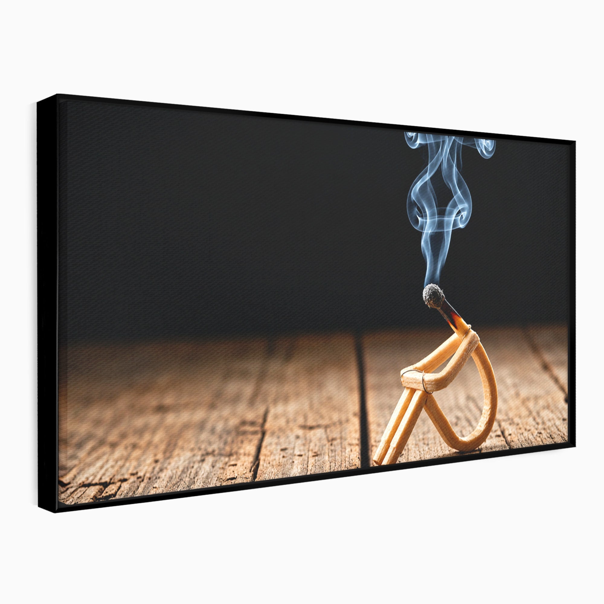Tablou Canvas Premium LuxCanva® U1016, Chibrit Fumegand Artistic, Fum, Minimalist, Arta Moderna, Chibrit, Birou, Culori Vibrante