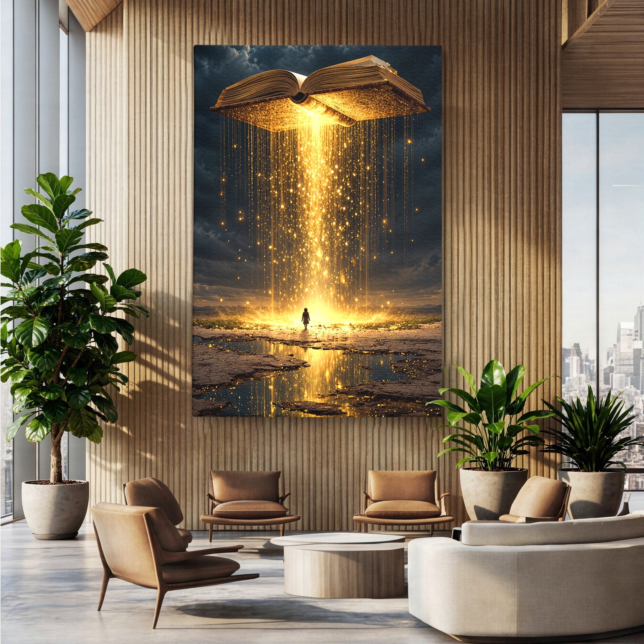 Tablou Canvas Premium LuxCanva® U1017, Cartea Magica, Fantezie, Lumina, Cer, Vis, Carte, Magie,  Living, Culori Vibrante