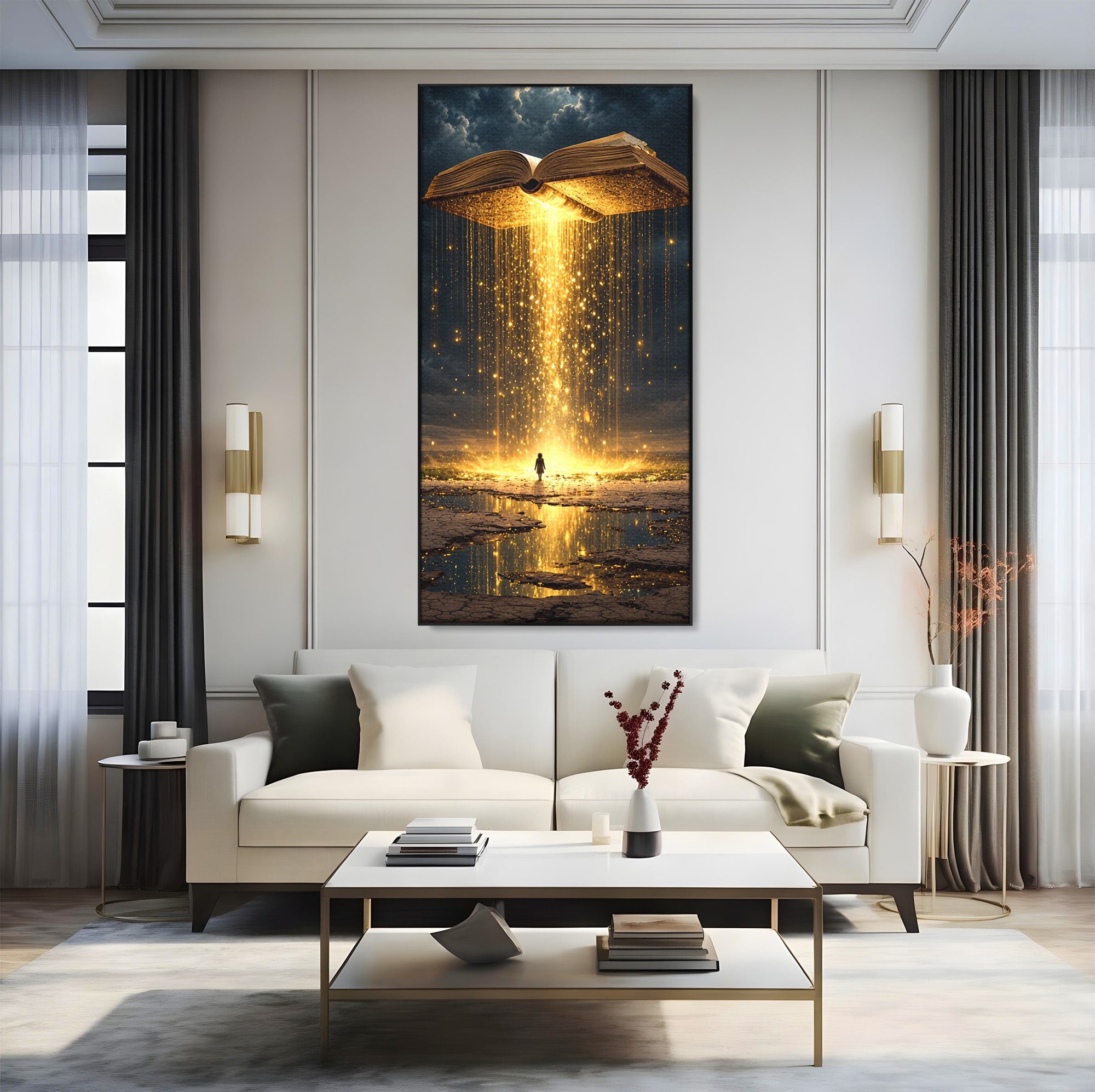 Tablou Canvas Premium LuxCanva® U1017, Cartea Magica, Fantezie, Lumina, Cer, Vis, Carte, Magie,  Living, Culori Vibrante