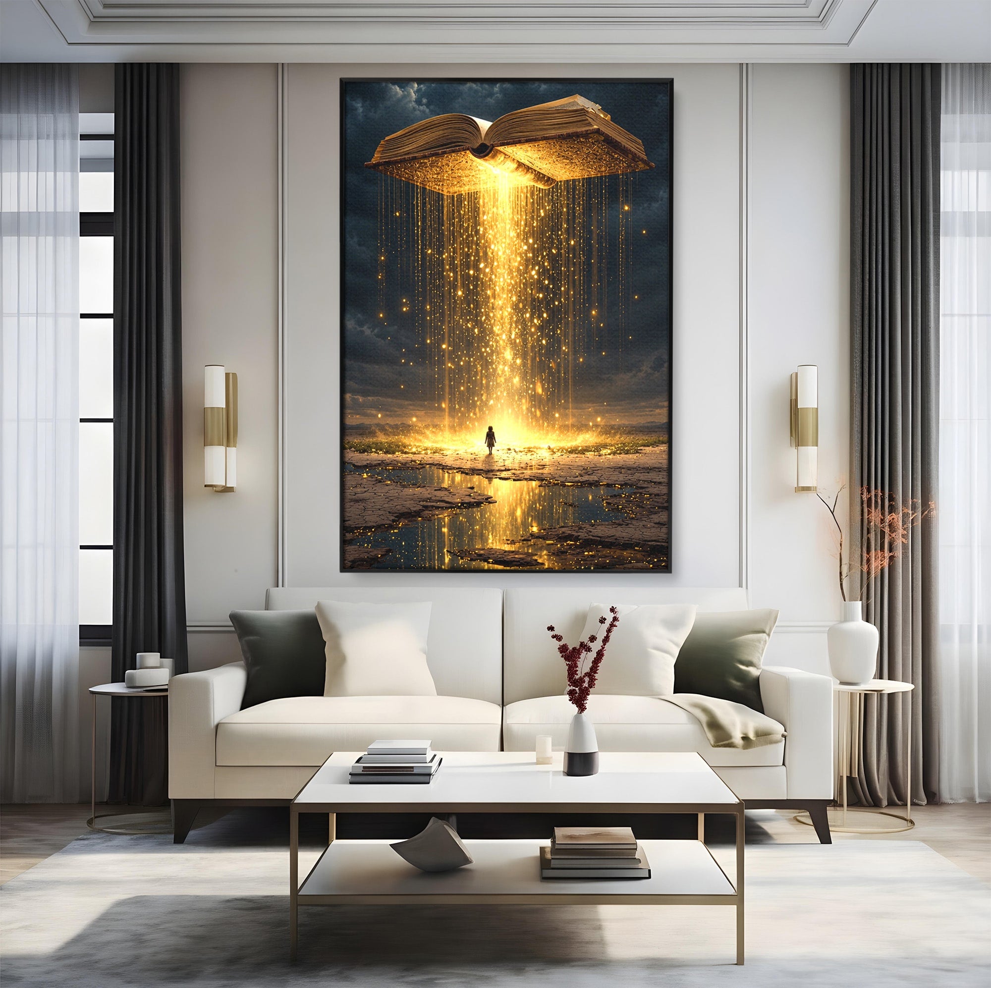 Tablou Canvas Premium LuxCanva® U1017, Cartea Magica, Fantezie, Lumina, Cer, Vis, Carte, Magie,  Living, Culori Vibrante