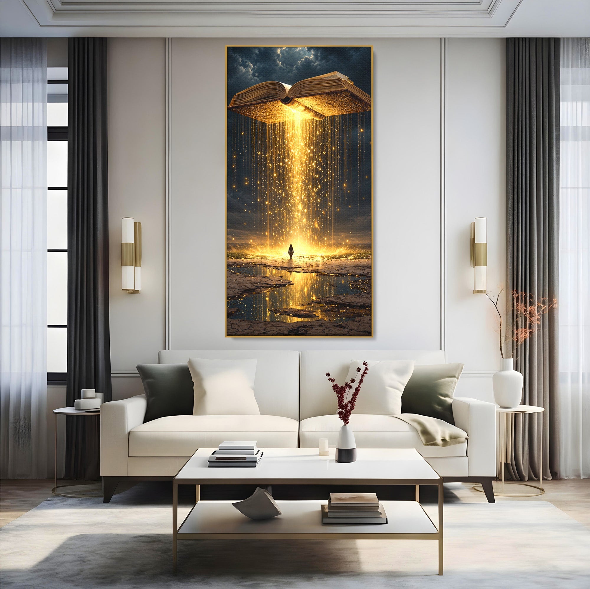 Tablou Canvas Premium LuxCanva® U1017, Cartea Magica, Fantezie, Lumina, Cer, Vis, Carte, Magie,  Living, Culori Vibrante