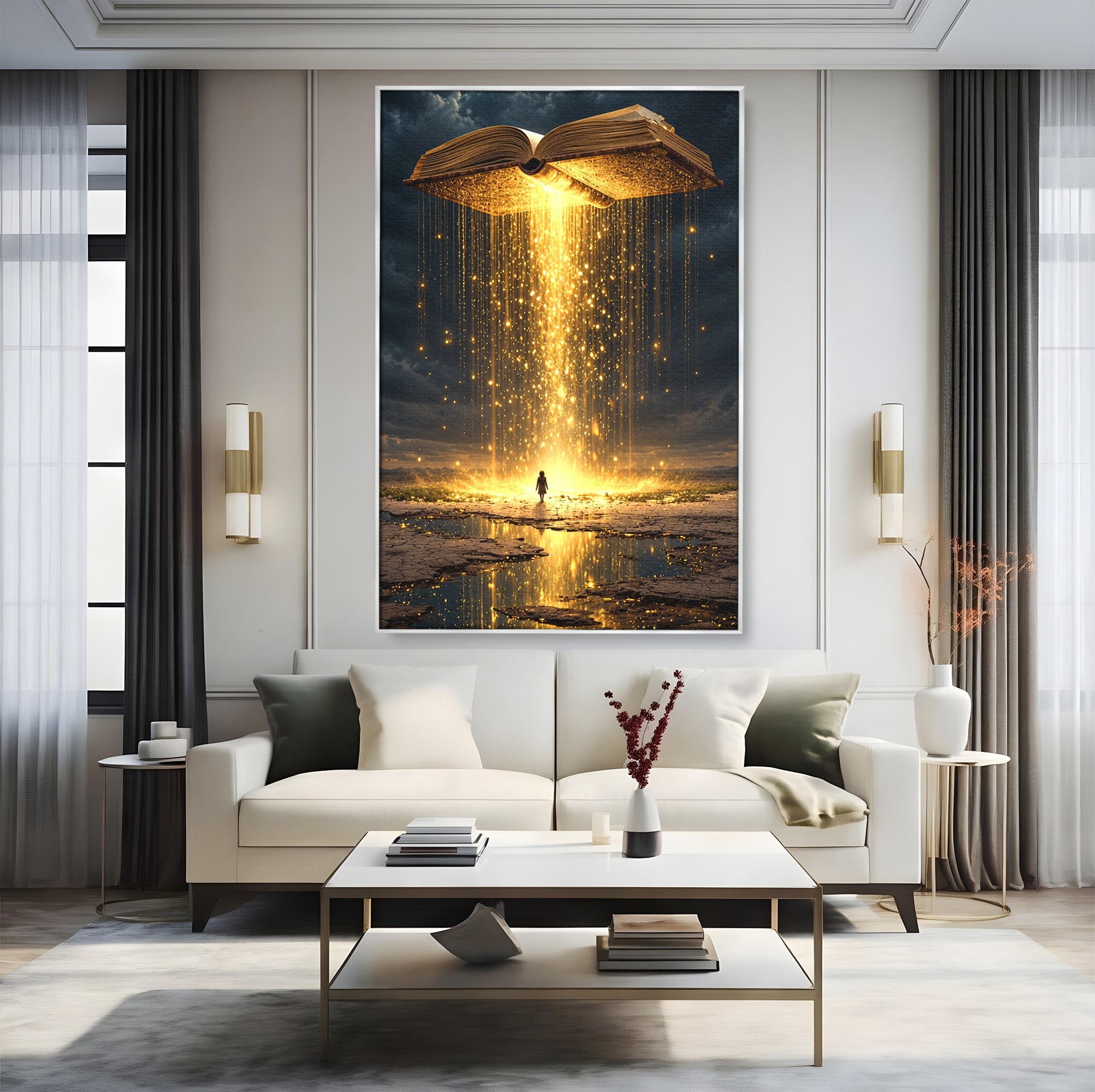 Tablou Canvas Premium LuxCanva® U1017, Cartea Magica, Fantezie, Lumina, Cer, Vis, Carte, Magie,  Living, Culori Vibrante