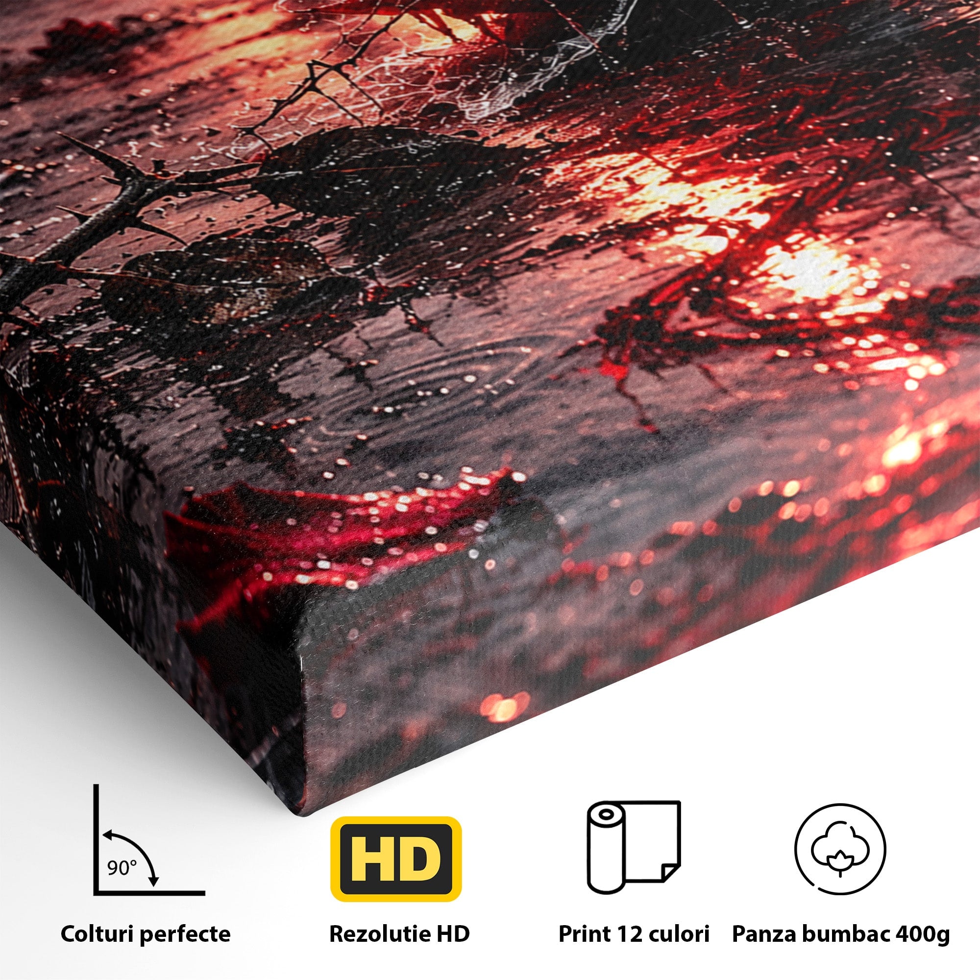 Tablou Canvas Premium LuxCanva® U1018, Trandafirul Apocaliptic, Peisaj, Dramatic, Trandafir, Apocalipsa, Living, Dormitor, Culori Vibrante