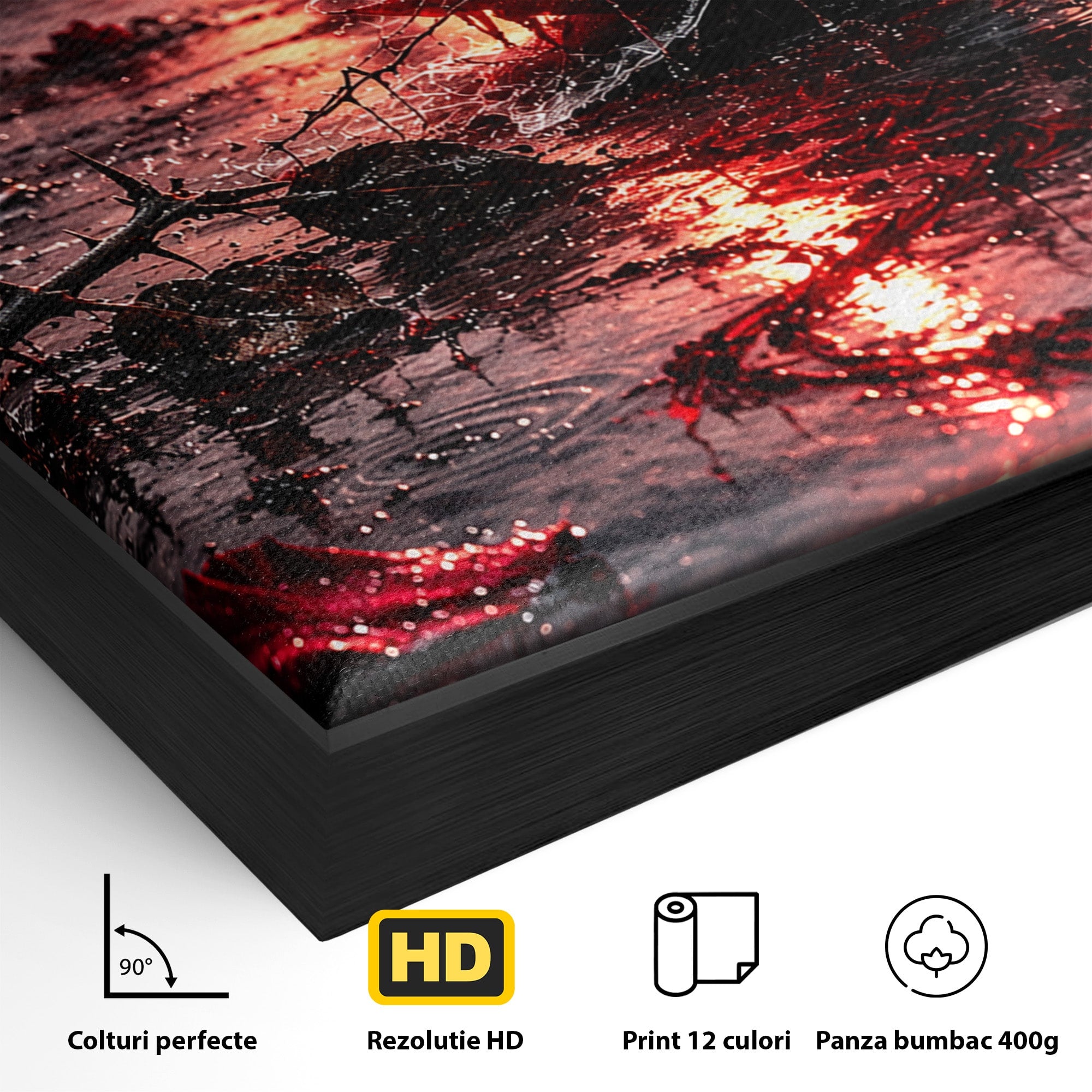 Tablou Canvas Premium LuxCanva® U1018, Trandafirul Apocaliptic, Peisaj, Dramatic, Trandafir, Apocalipsa, Living, Dormitor, Culori Vibrante
