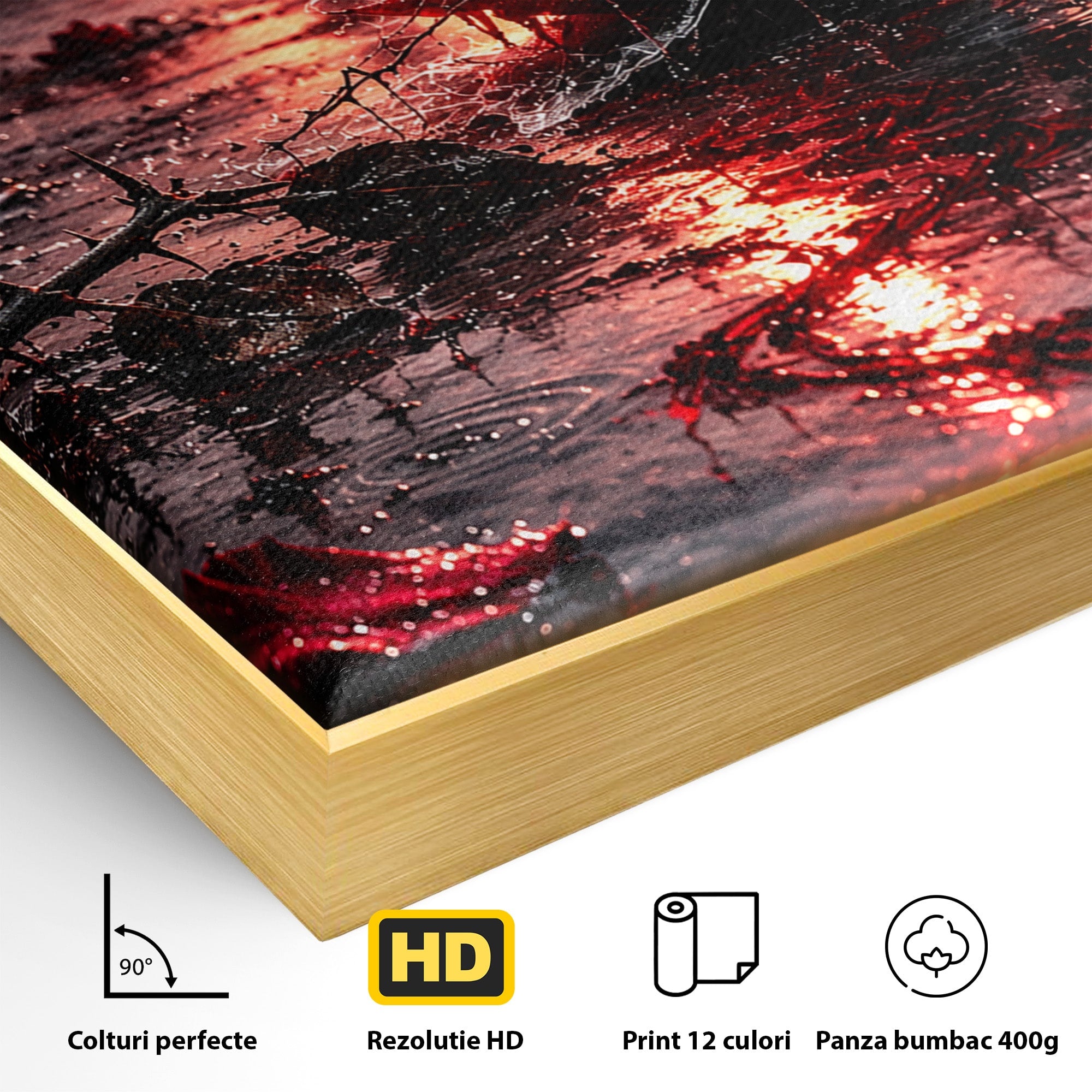 Tablou Canvas Premium LuxCanva® U1018, Trandafirul Apocaliptic, Peisaj, Dramatic, Trandafir, Apocalipsa, Living, Dormitor, Culori Vibrante