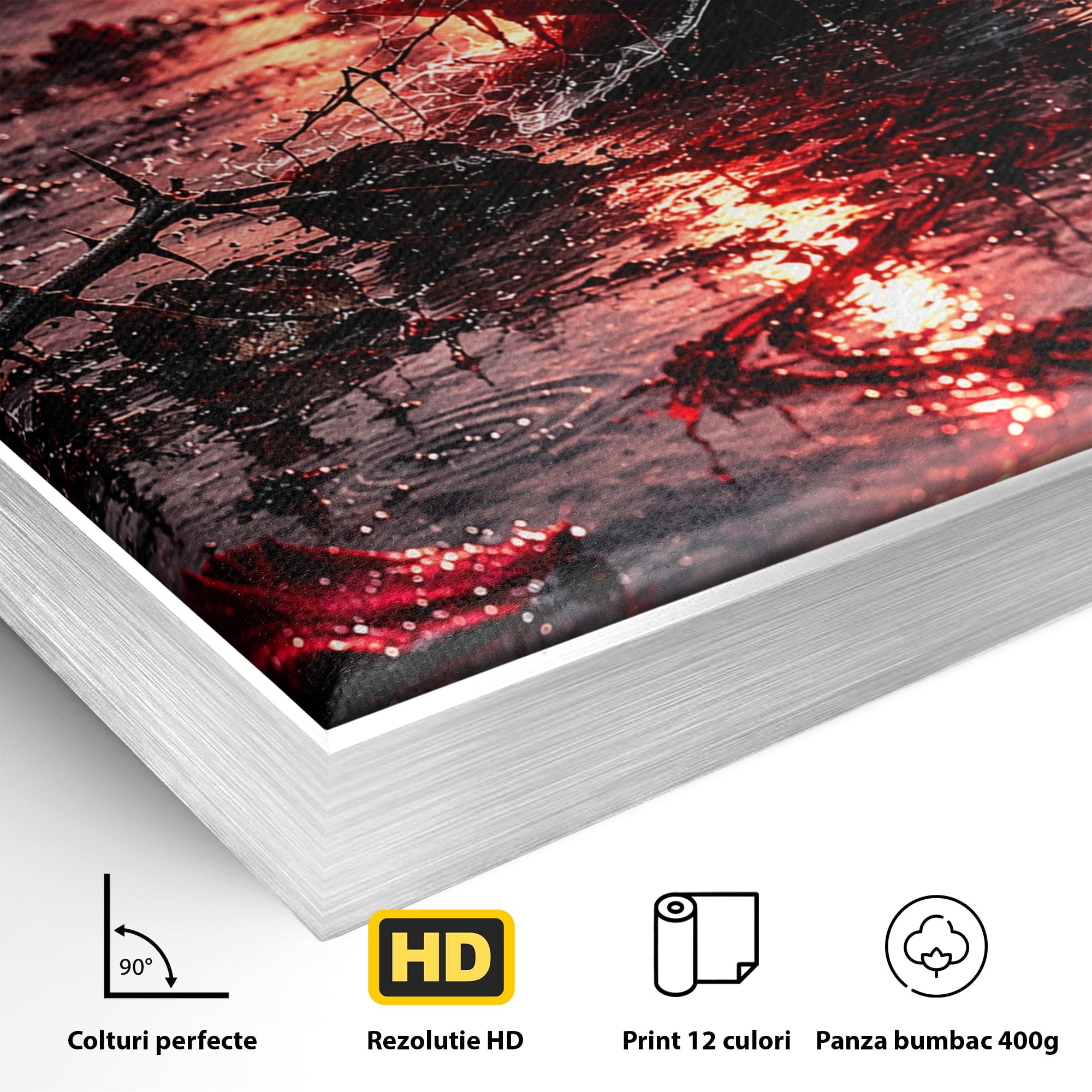 Tablou Canvas Premium LuxCanva® U1018, Trandafirul Apocaliptic, Peisaj, Dramatic, Trandafir, Apocalipsa, Living, Dormitor, Culori Vibrante