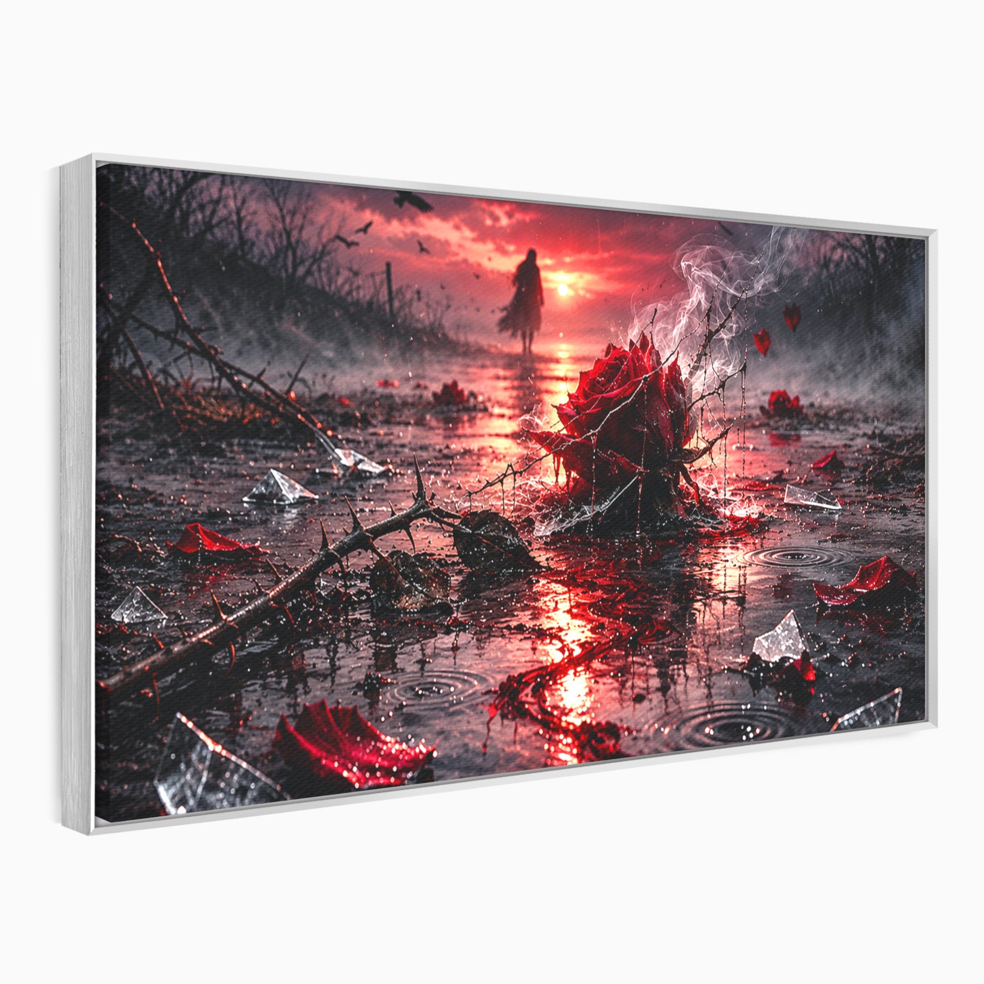 Tablou Canvas Premium LuxCanva® U1018, Trandafirul Apocaliptic, Peisaj, Dramatic, Trandafir, Apocalipsa, Living, Dormitor, Culori Vibrante