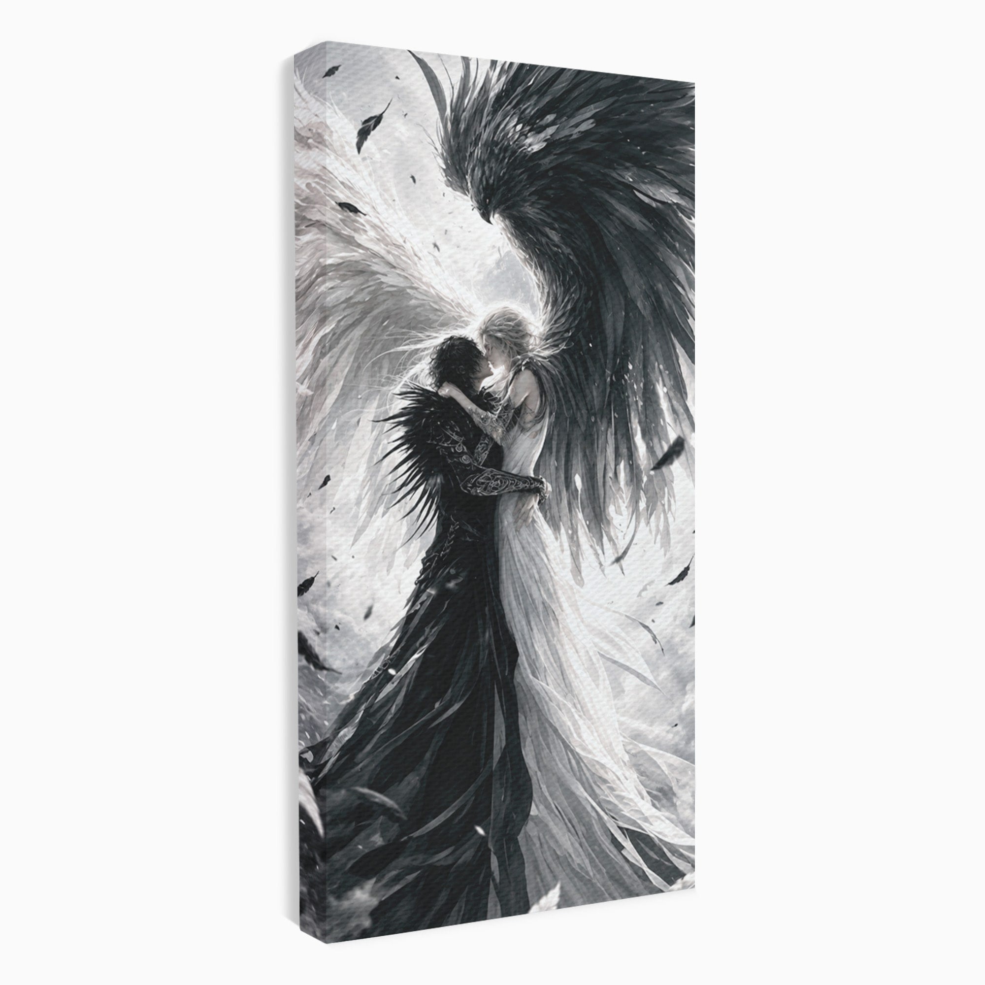 Tablou Canvas Premium LuxCanva® U1019, Ingerii Contrastului, Arta Digitala, Ingeri, Dormitor, Living, Culori Vibrante