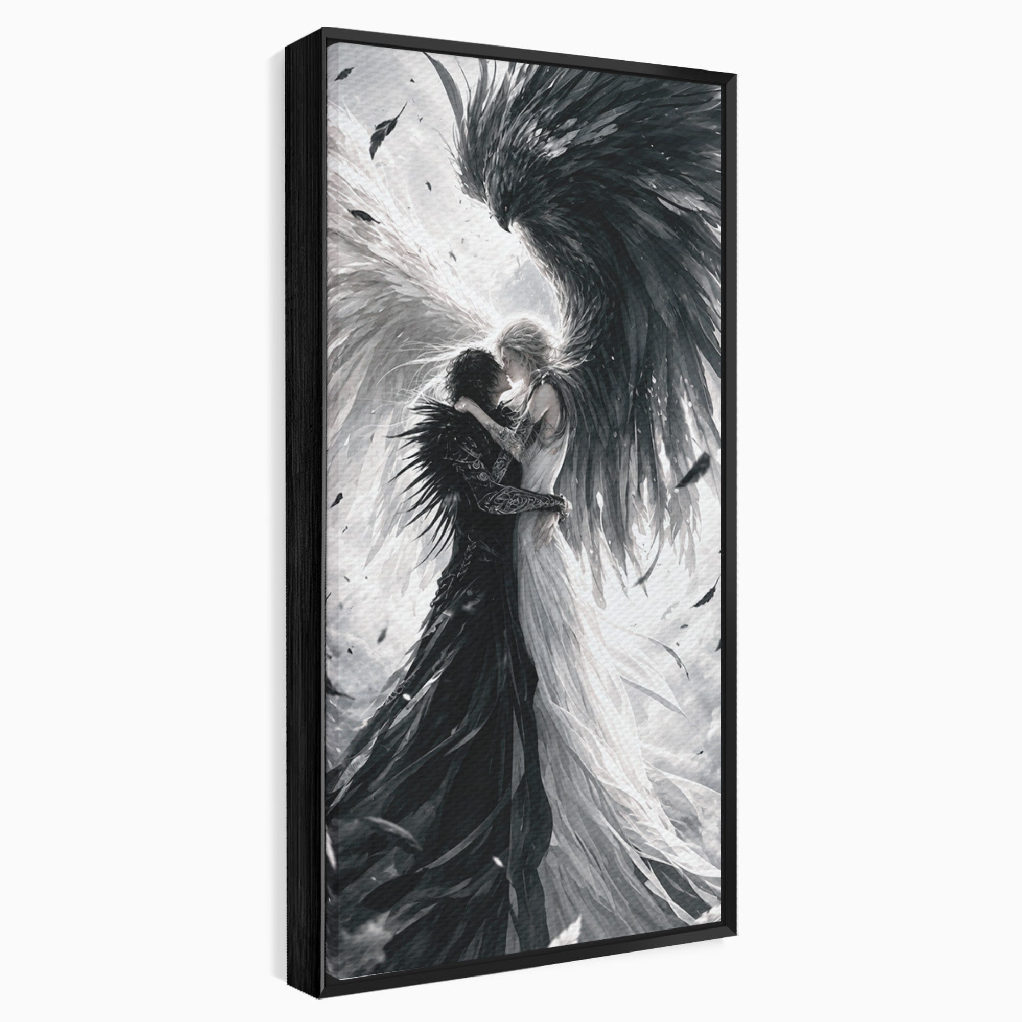 Tablou Canvas Premium LuxCanva® U1019, Ingerii Contrastului, Arta Digitala, Ingeri, Dormitor, Living, Culori Vibrante