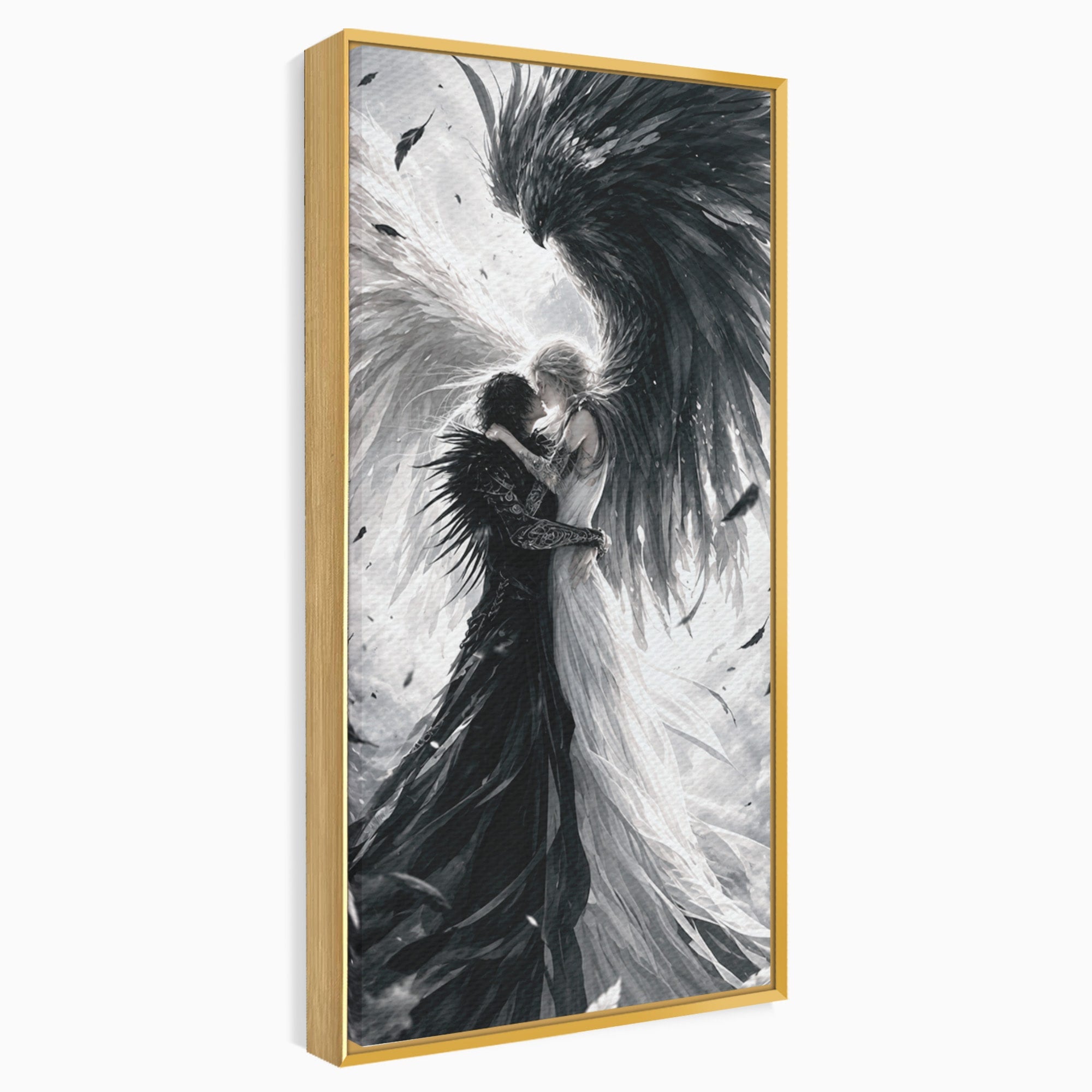 Tablou Canvas Premium LuxCanva® U1019, Ingerii Contrastului, Arta Digitala, Ingeri, Dormitor, Living, Culori Vibrante