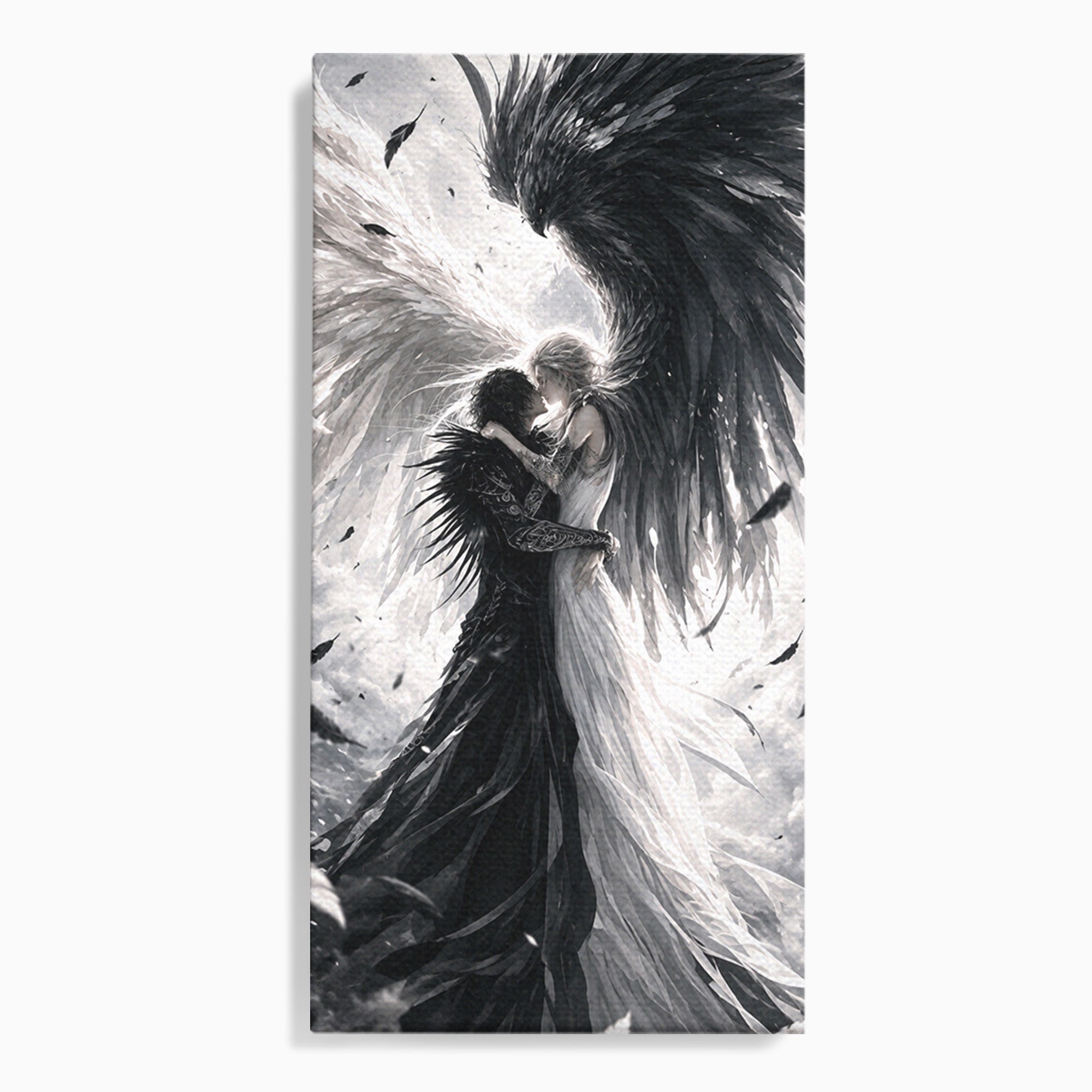 Tablou Canvas Premium LuxCanva® U1019, Ingerii Contrastului, Arta Digitala, Ingeri, Dormitor, Living, Culori Vibrante
