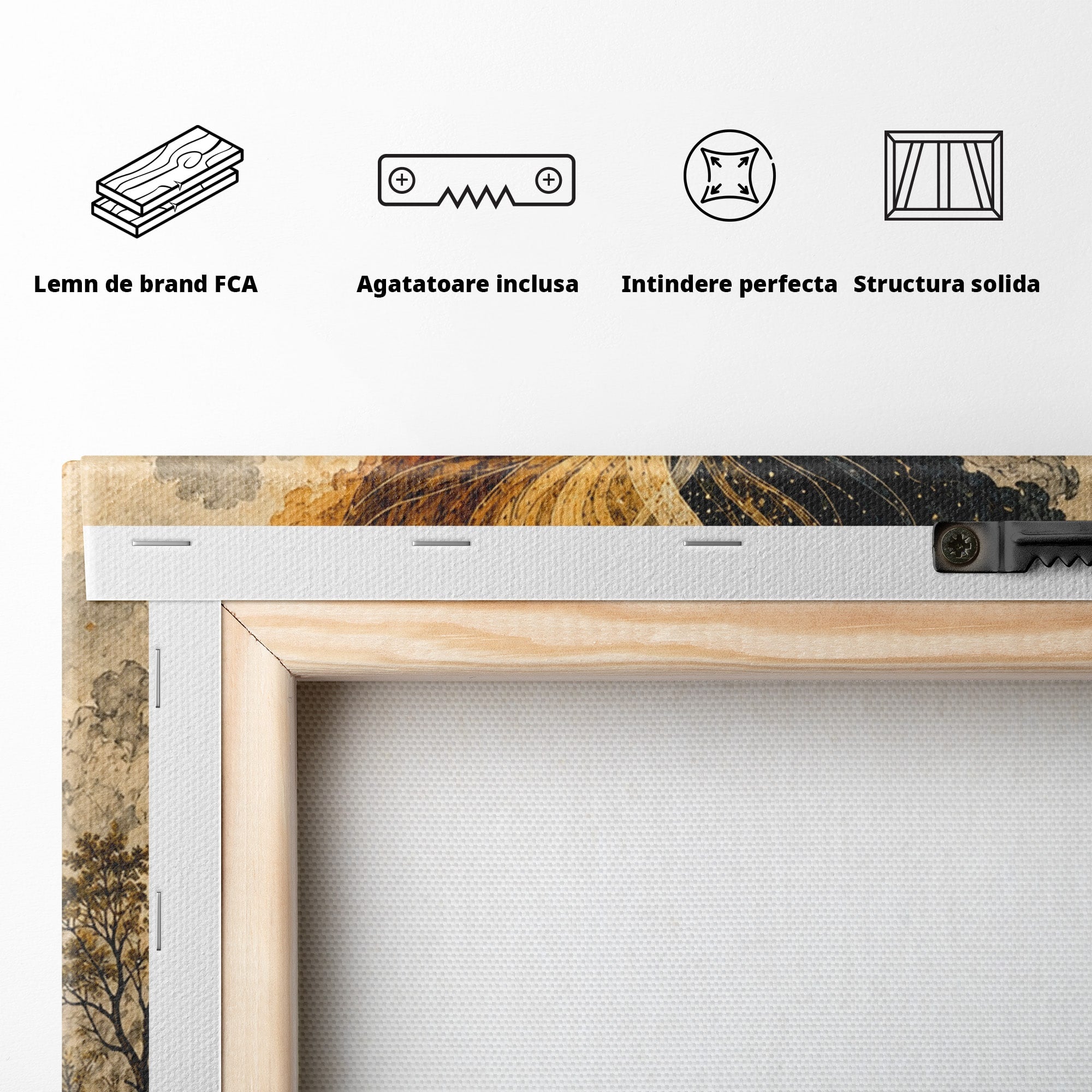 Tablou Canvas Premium LuxCanva® U1020, Intalnirea Dualitatii, Cosmos, Reflexie, Meditatie, Dualitate, Living, Culori Vibrante