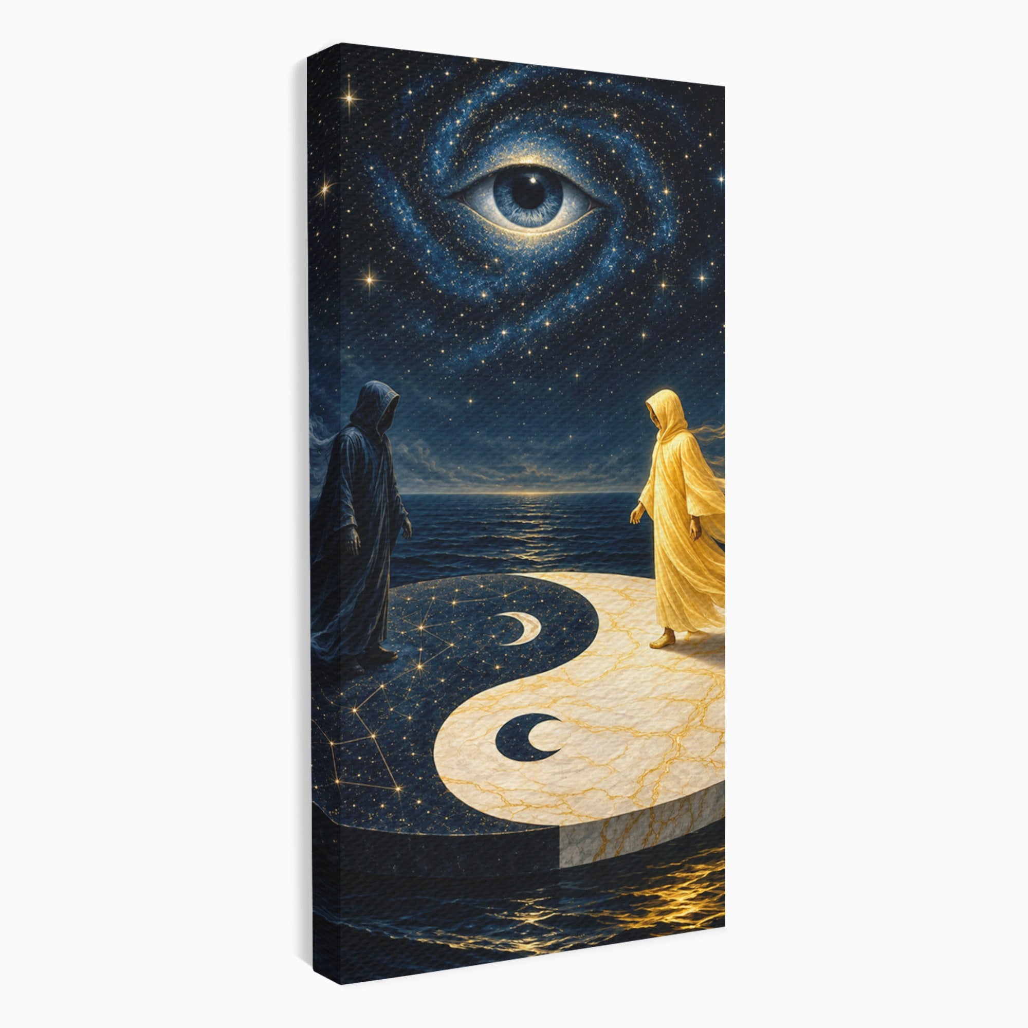 Tablou Canvas Premium LuxCanva® U1022, Echilibrul Cosmic, Yin Yang, Univers, Spiritualitate, Mistic, Living, Dormitor, Culori Vibrante