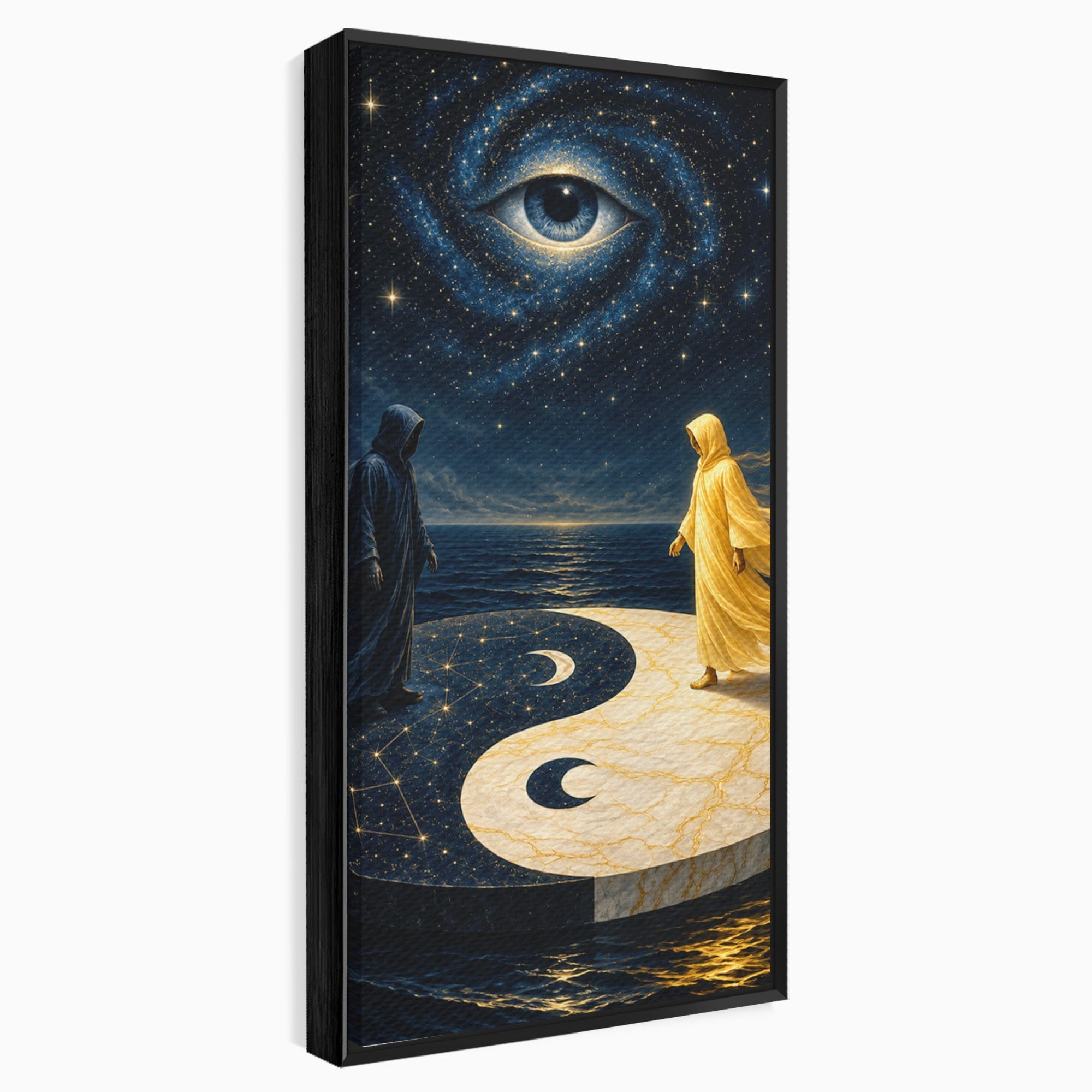Tablou Canvas Premium LuxCanva® U1022, Echilibrul Cosmic, Yin Yang, Univers, Spiritualitate, Mistic, Living, Dormitor, Culori Vibrante