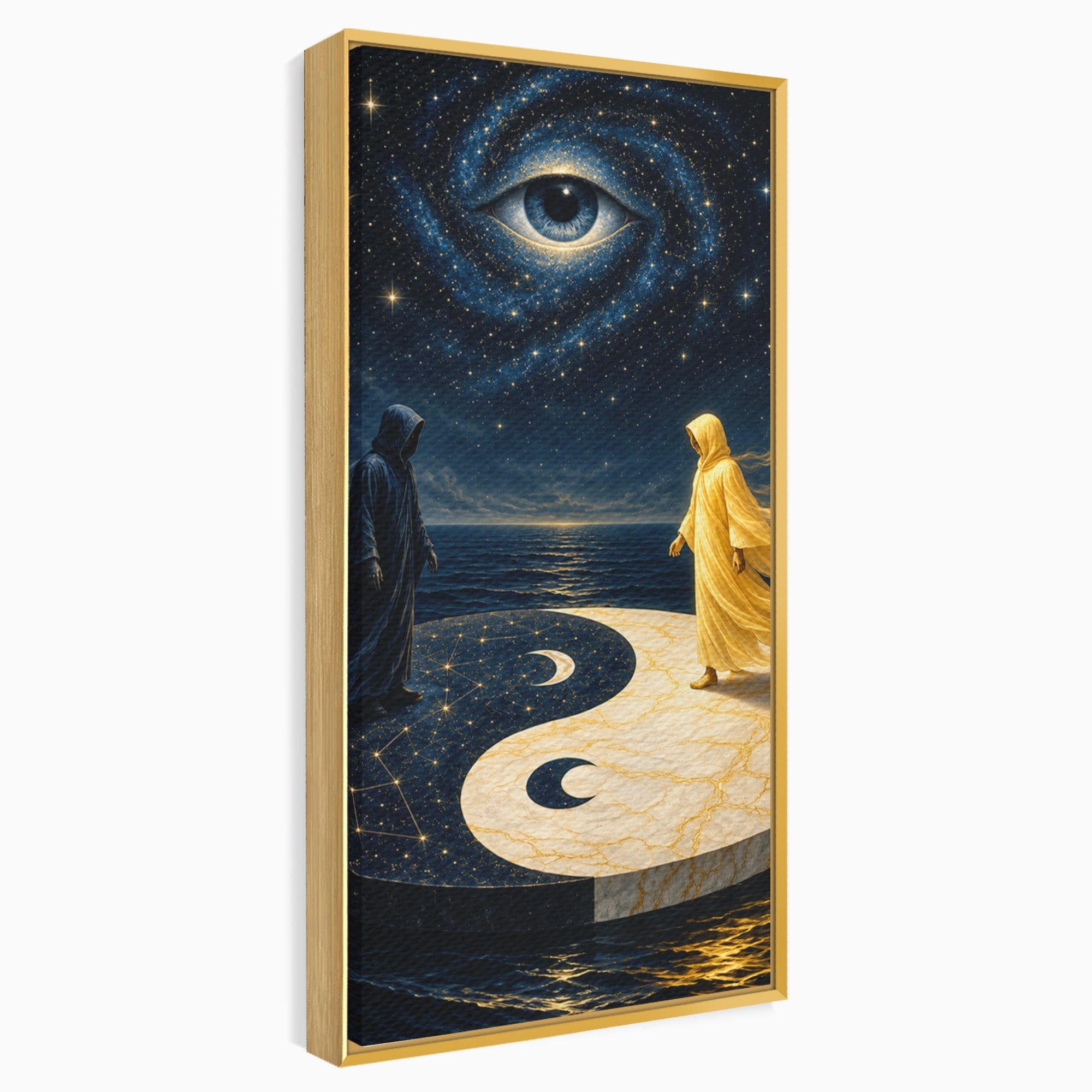 Tablou Canvas Premium LuxCanva® U1022, Echilibrul Cosmic, Yin Yang, Univers, Spiritualitate, Mistic, Living, Dormitor, Culori Vibrante