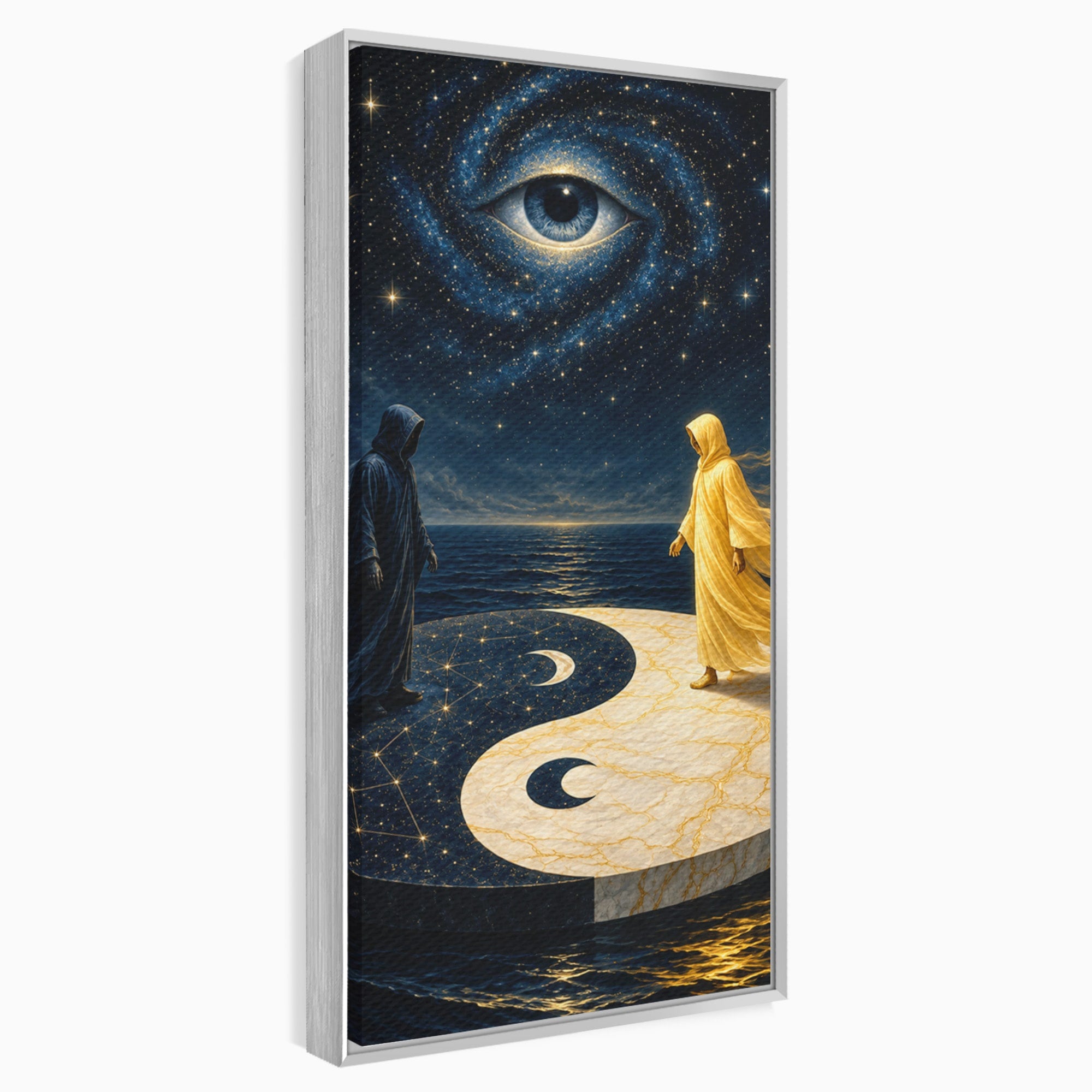 Tablou Canvas Premium LuxCanva® U1022, Echilibrul Cosmic, Yin Yang, Univers, Spiritualitate, Mistic, Living, Dormitor, Culori Vibrante