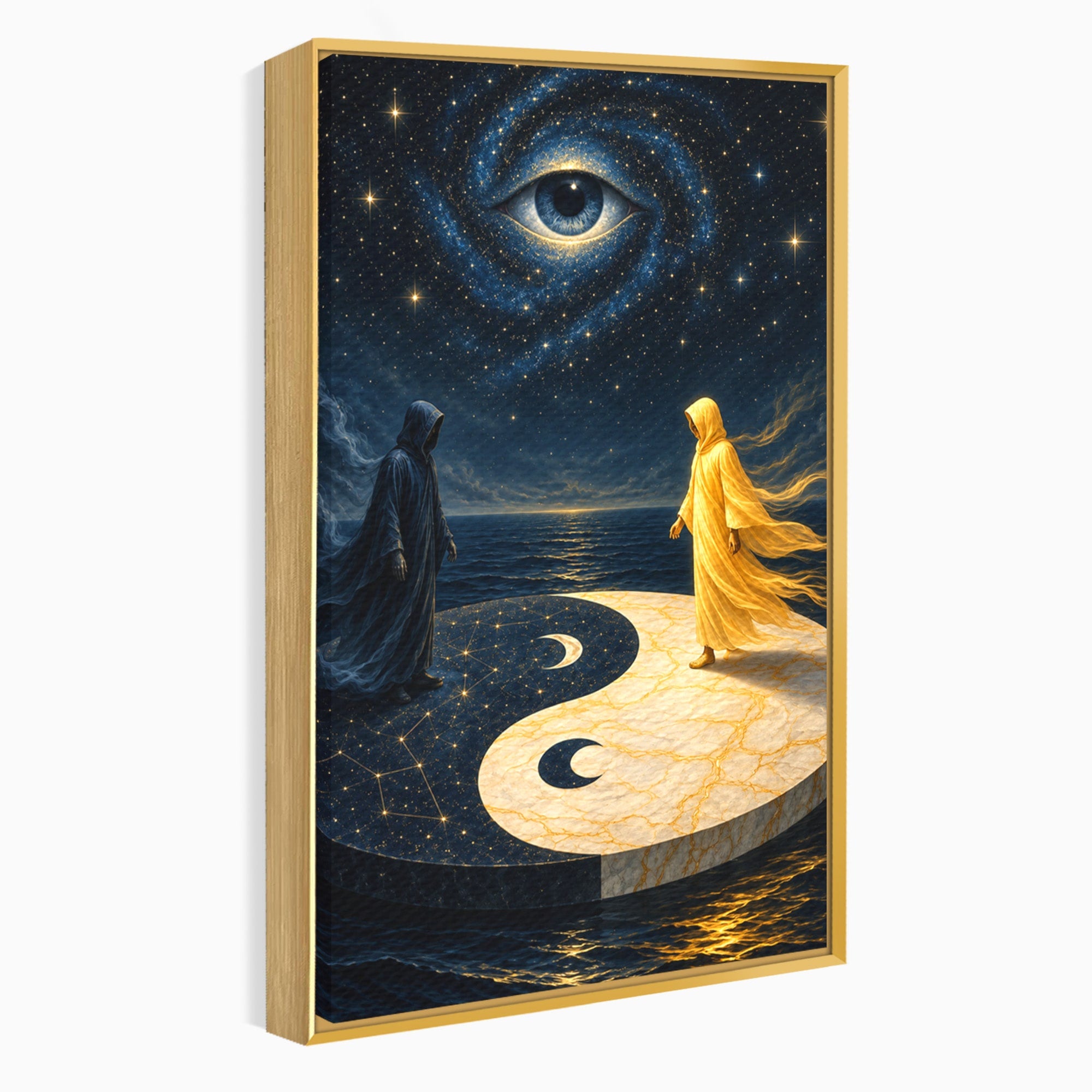 Tablou Canvas Premium LuxCanva® U1022, Echilibrul Cosmic, Yin Yang, Univers, Spiritualitate, Mistic, Living, Dormitor, Culori Vibrante