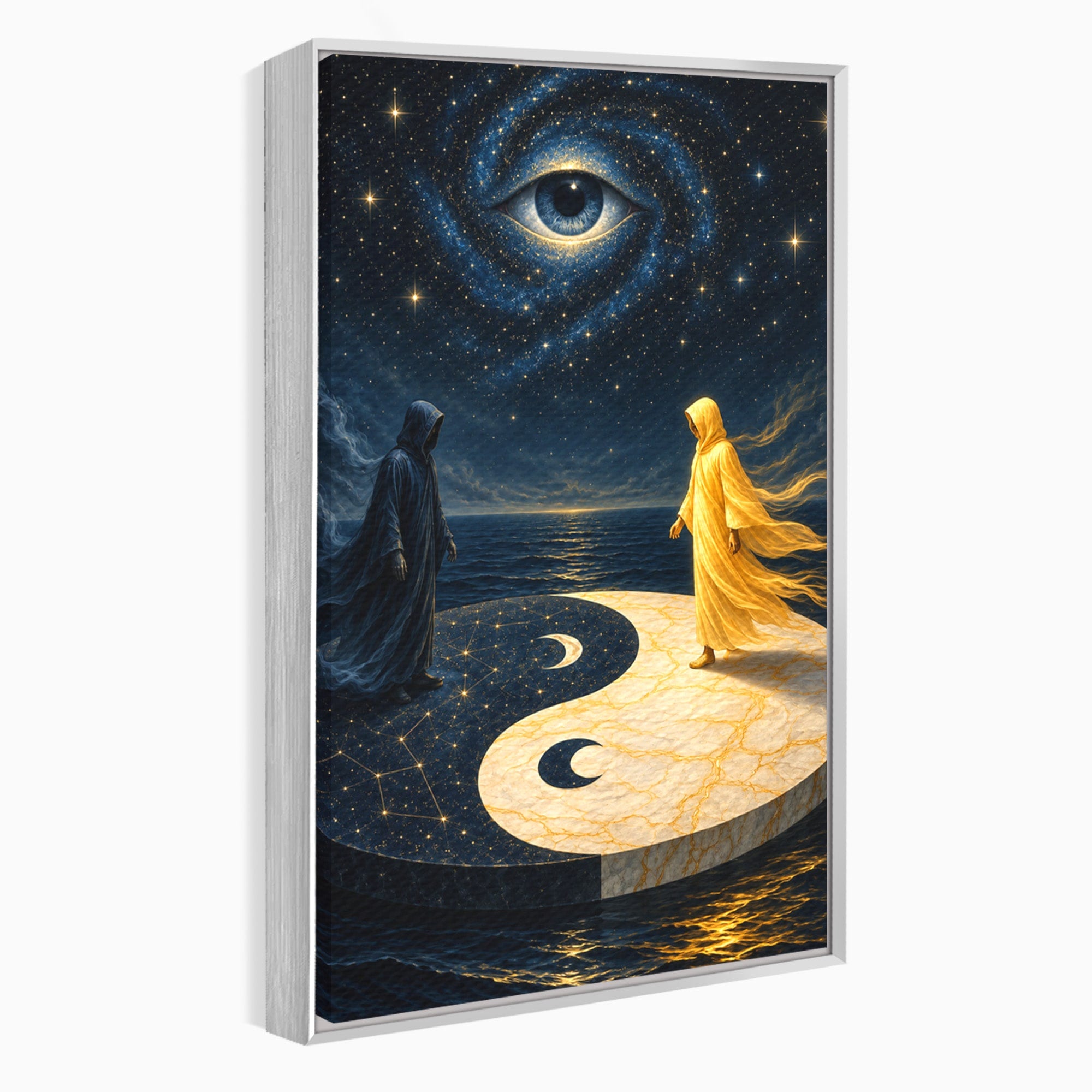 Tablou Canvas Premium LuxCanva® U1022, Echilibrul Cosmic, Yin Yang, Univers, Spiritualitate, Mistic, Living, Dormitor, Culori Vibrante