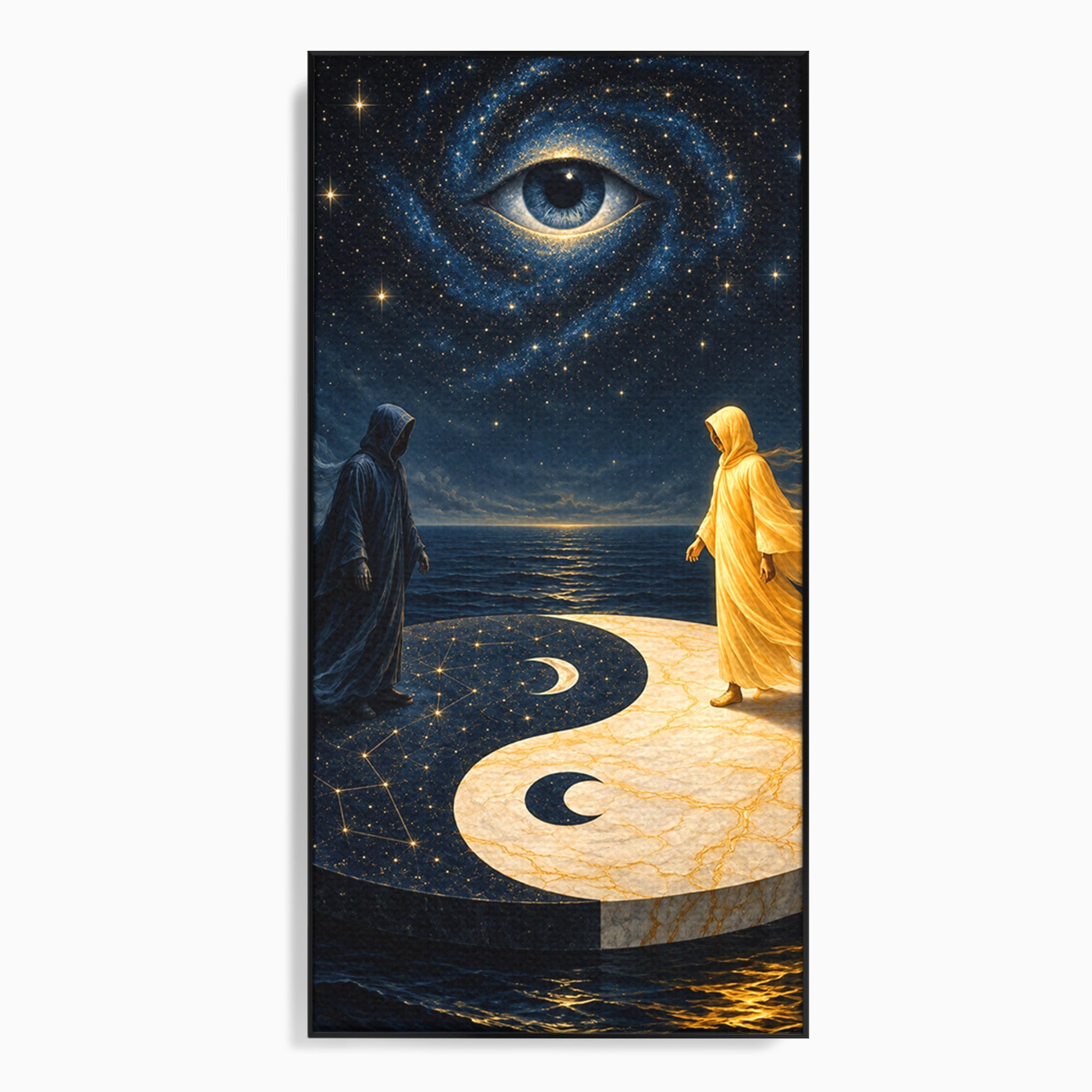 Tablou Canvas Premium LuxCanva® U1022, Echilibrul Cosmic, Yin Yang, Univers, Spiritualitate, Mistic, Living, Dormitor, Culori Vibrante