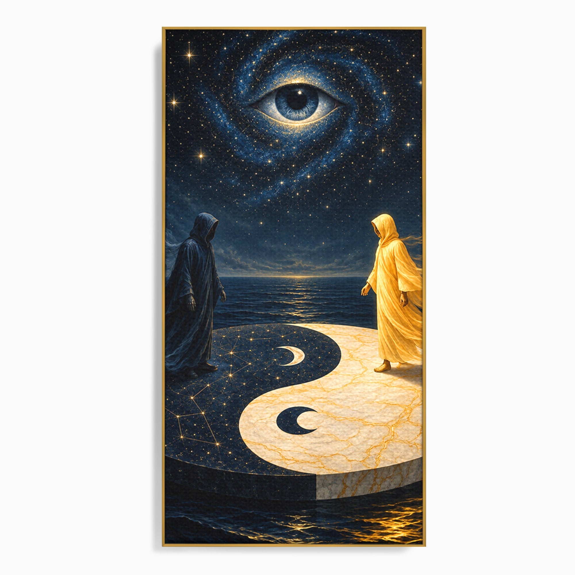 Tablou Canvas Premium LuxCanva® U1022, Echilibrul Cosmic, Yin Yang, Univers, Spiritualitate, Mistic, Living, Dormitor, Culori Vibrante