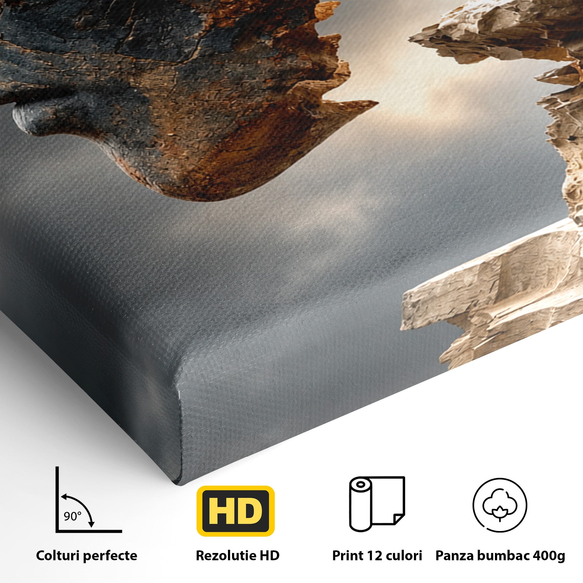 Tablou Canvas Premium LuxCanva® U1023, Chip De Piatra, Abstract, Arta, Chip, Birou, Culori Vibrante