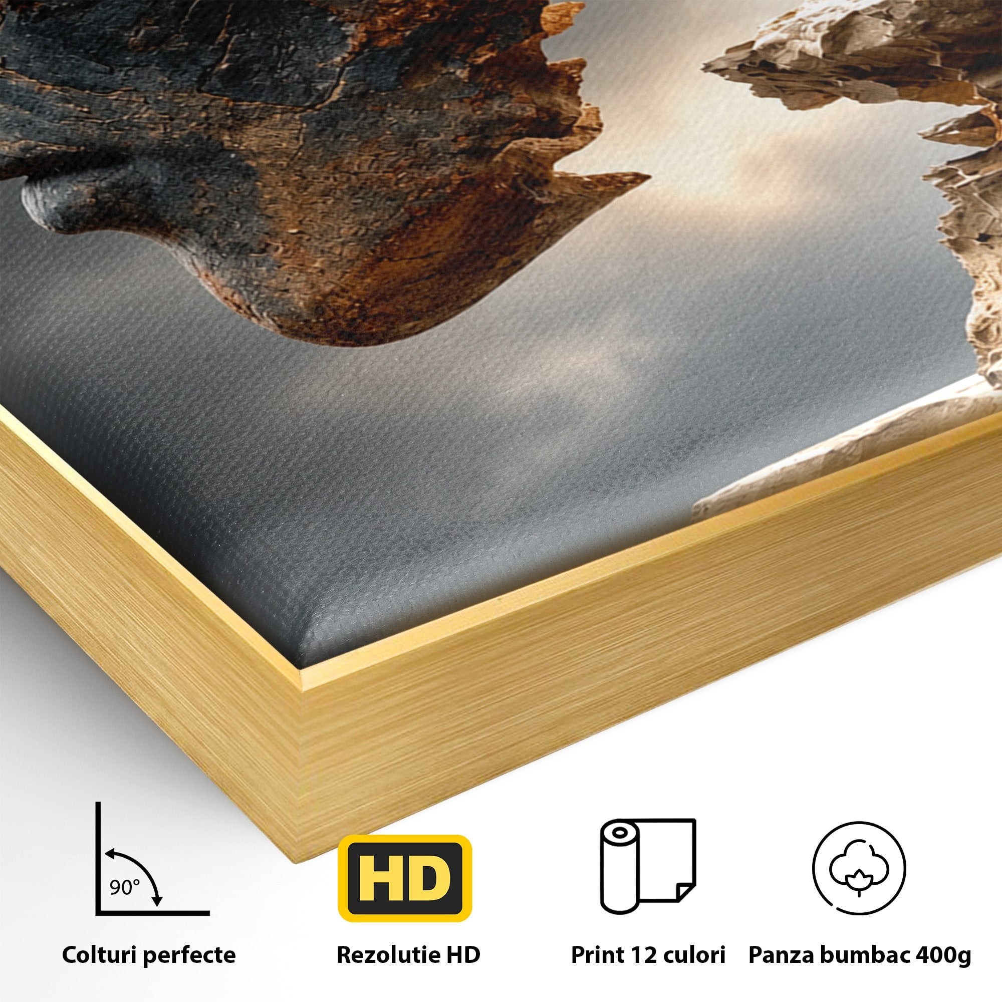Tablou Canvas Premium LuxCanva® U1023, Chip De Piatra, Abstract, Arta, Chip, Birou, Culori Vibrante