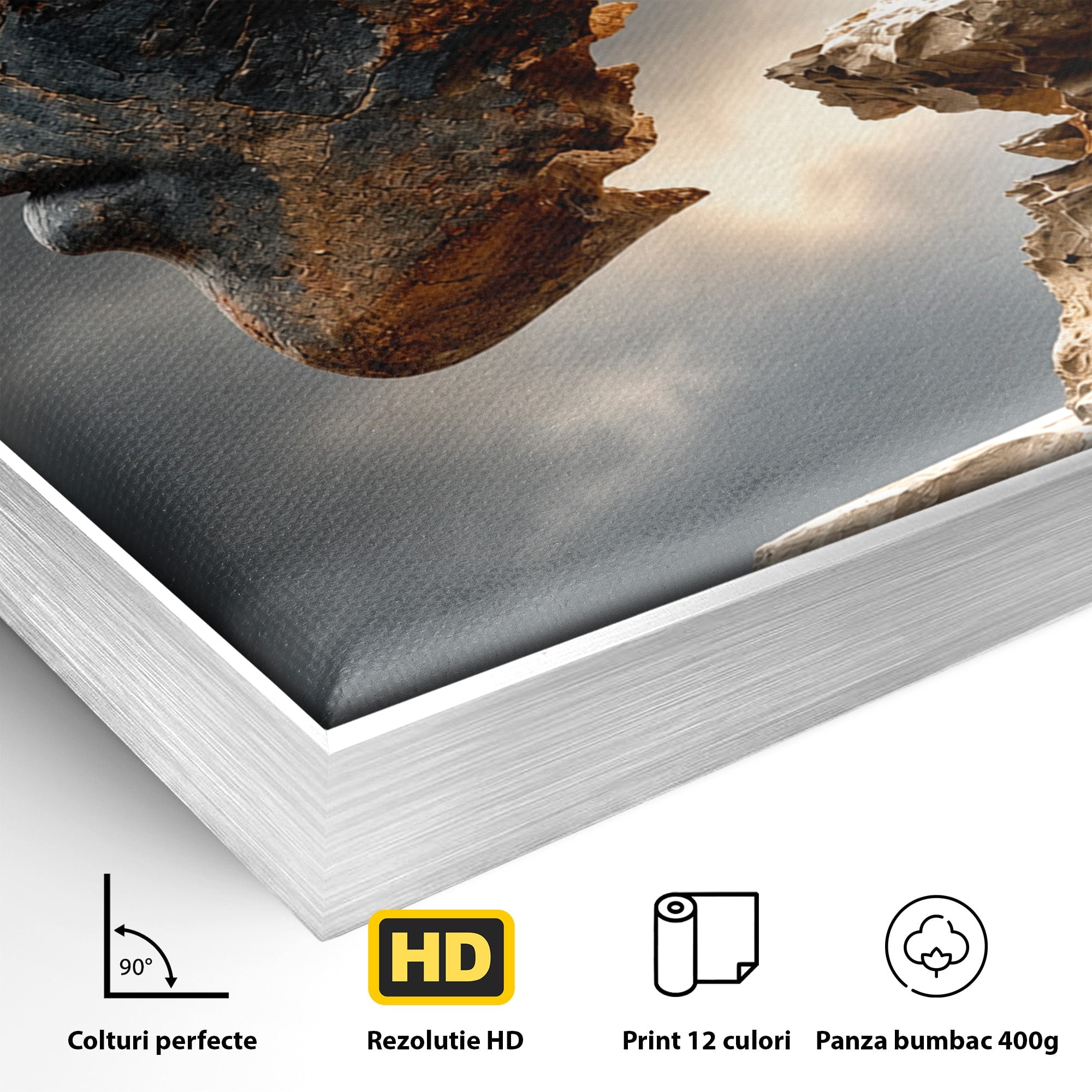 Tablou Canvas Premium LuxCanva® U1023, Chip De Piatra, Abstract, Arta, Chip, Birou, Culori Vibrante