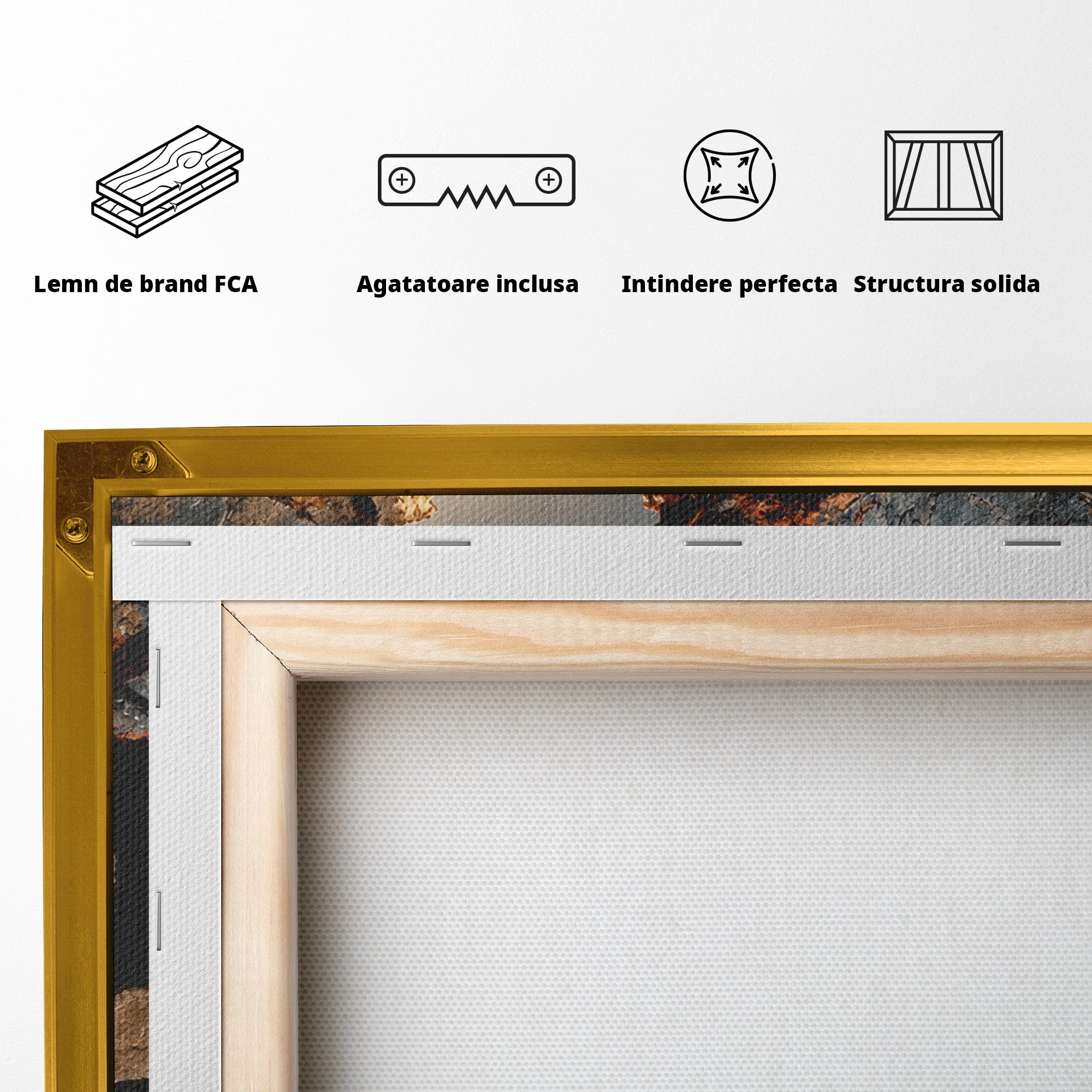 Tablou Canvas Premium LuxCanva® U1023, Chip De Piatra, Abstract, Arta, Chip, Birou, Culori Vibrante