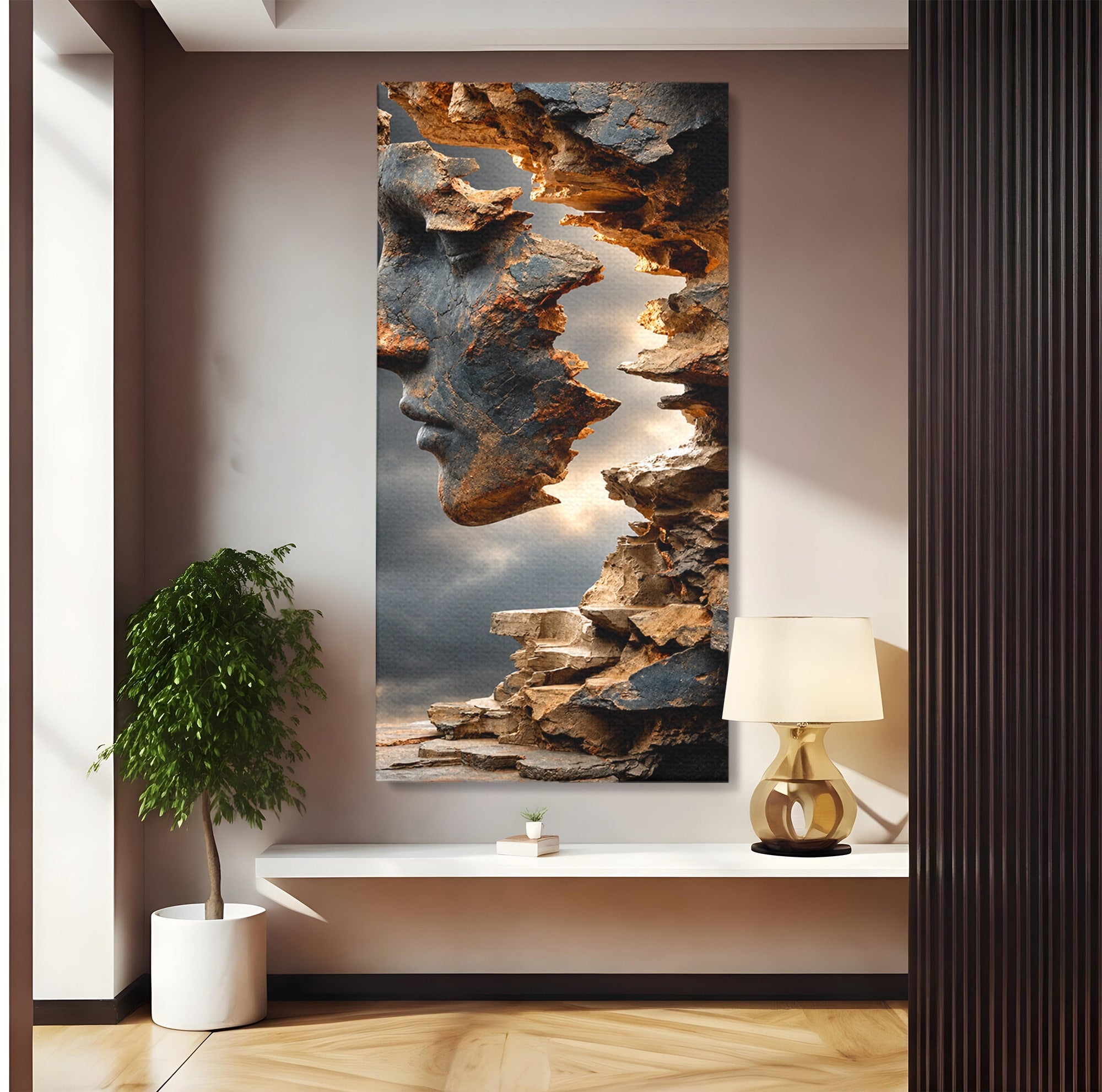 Tablou Canvas Premium LuxCanva® U1023, Chip De Piatra, Abstract, Arta, Chip, Birou, Culori Vibrante