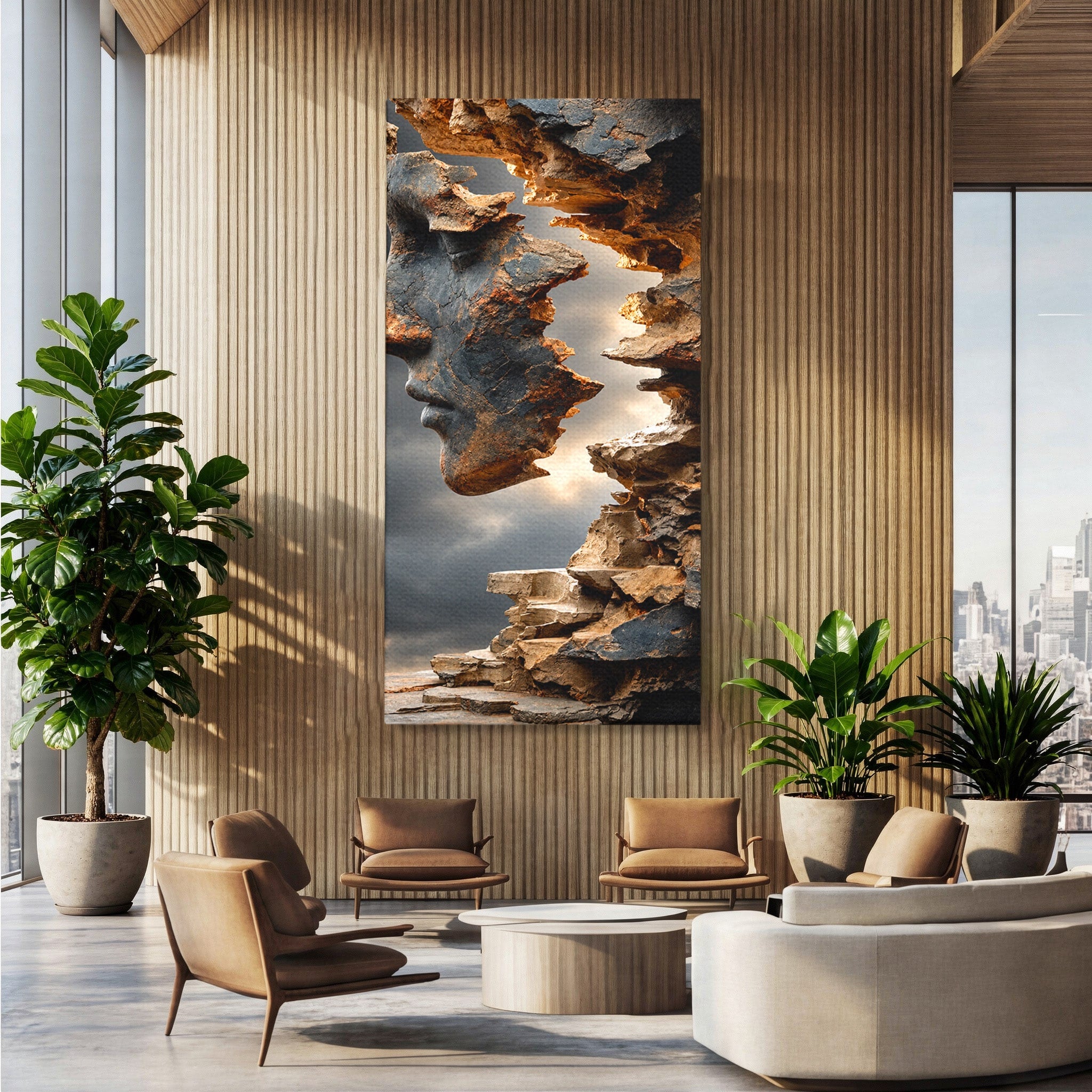 Tablou Canvas Premium LuxCanva® U1023, Chip De Piatra, Abstract, Arta, Chip, Birou, Culori Vibrante
