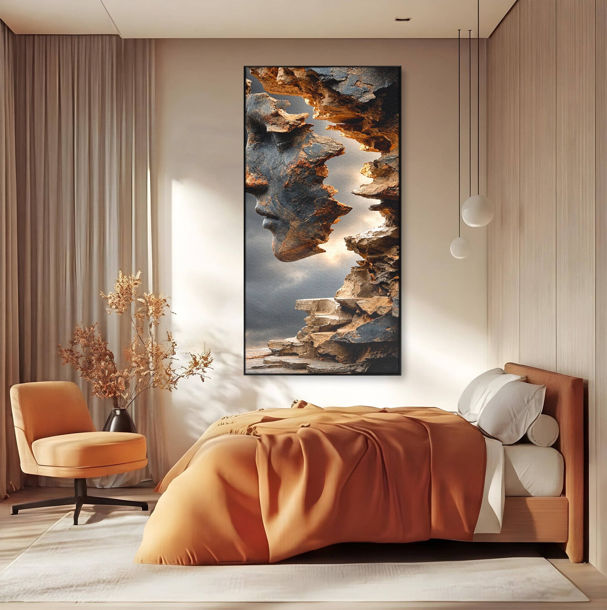 Tablou Canvas Premium LuxCanva® U1023, Chip De Piatra, Abstract, Arta, Chip, Birou, Culori Vibrante