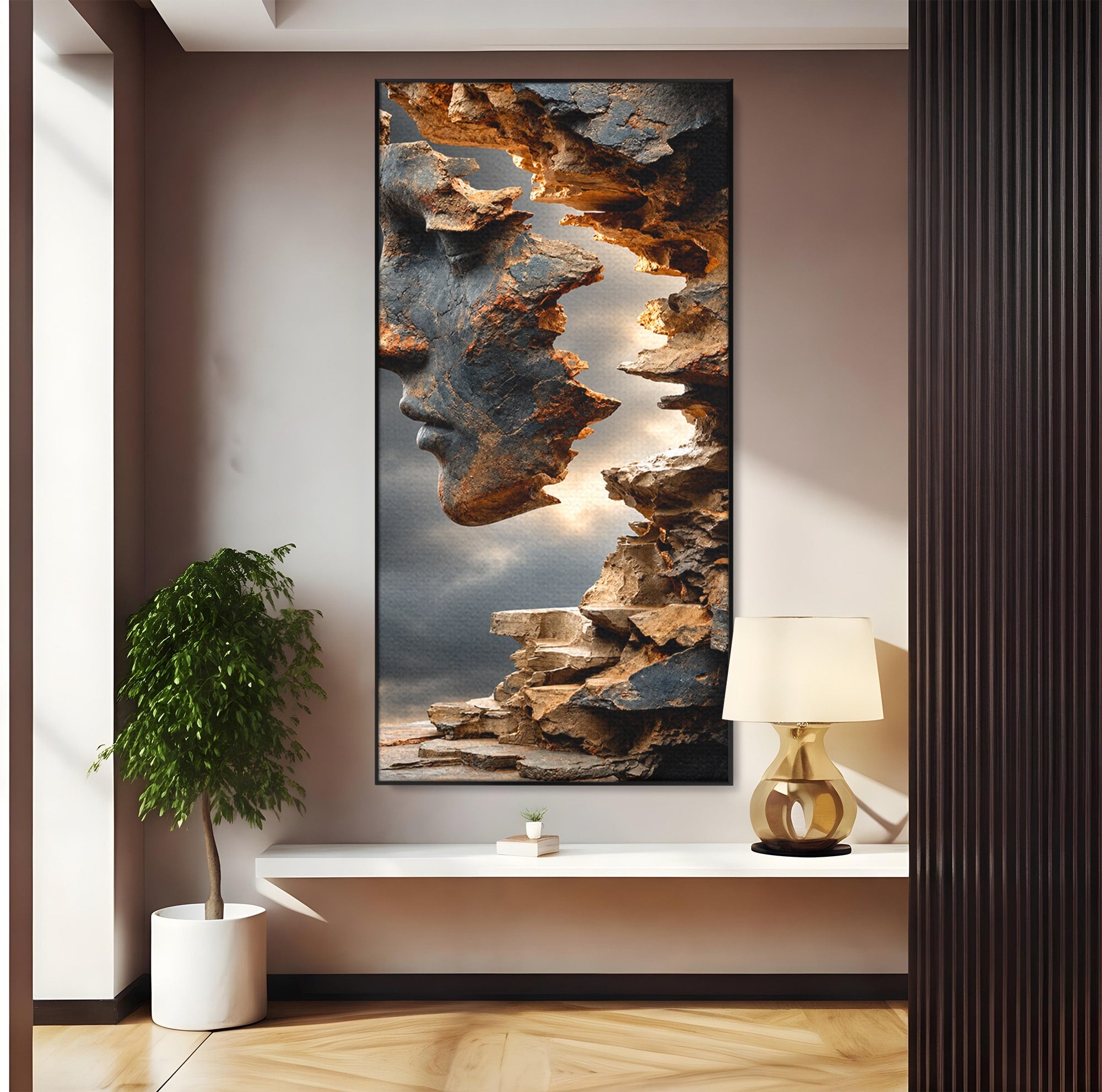 Tablou Canvas Premium LuxCanva® U1023, Chip De Piatra, Abstract, Arta, Chip, Birou, Culori Vibrante