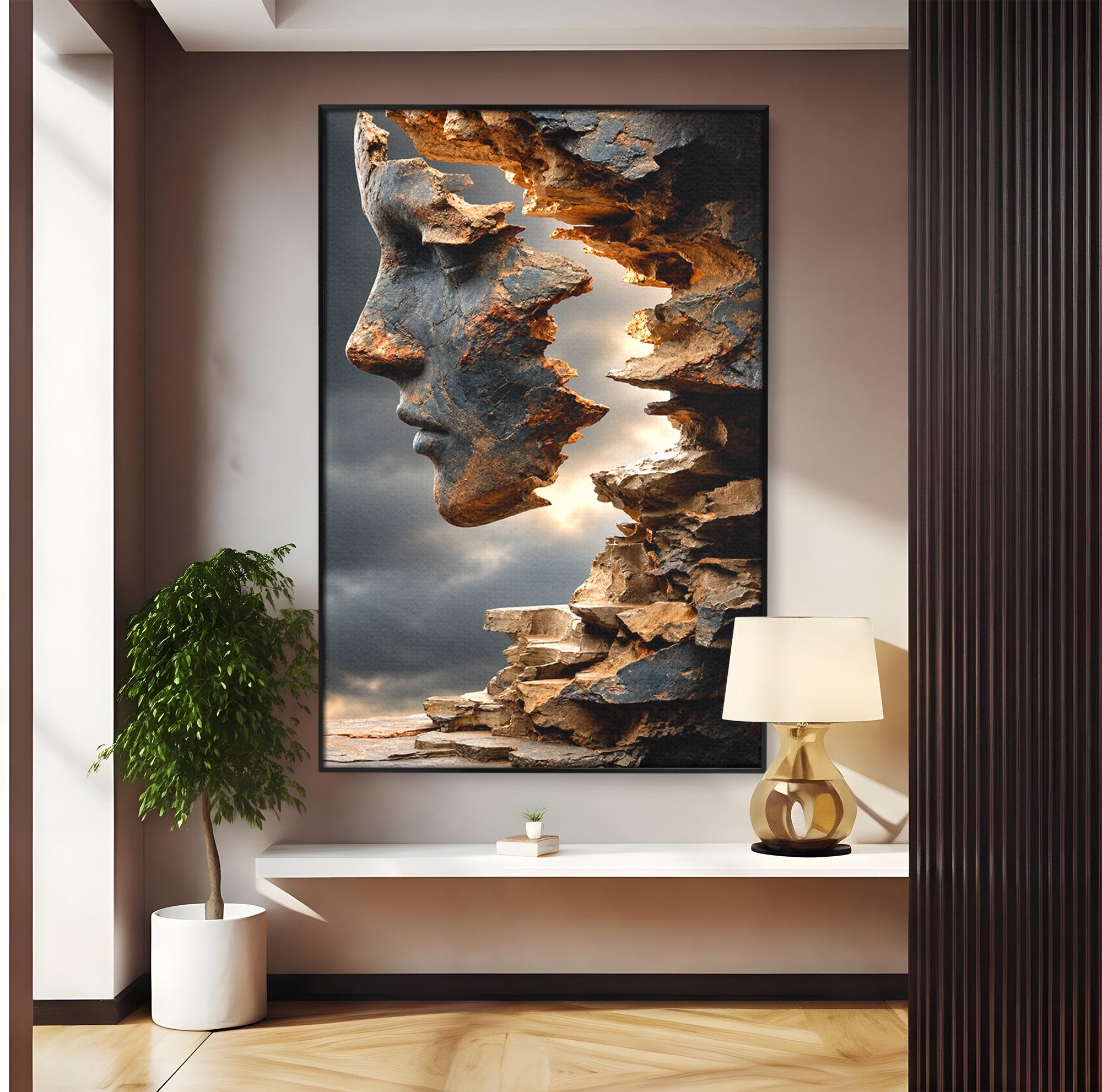 Tablou Canvas Premium LuxCanva® U1023, Chip De Piatra, Abstract, Arta, Chip, Birou, Culori Vibrante