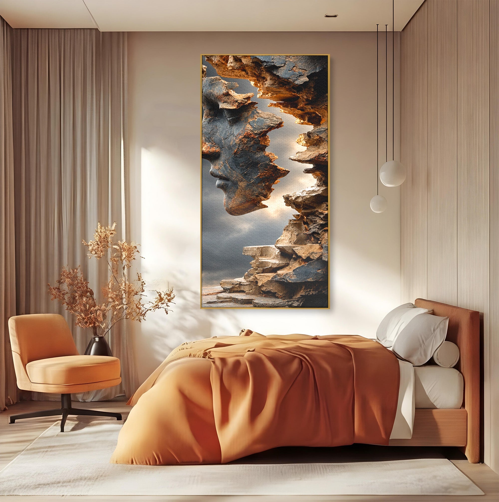 Tablou Canvas Premium LuxCanva® U1023, Chip De Piatra, Abstract, Arta, Chip, Birou, Culori Vibrante