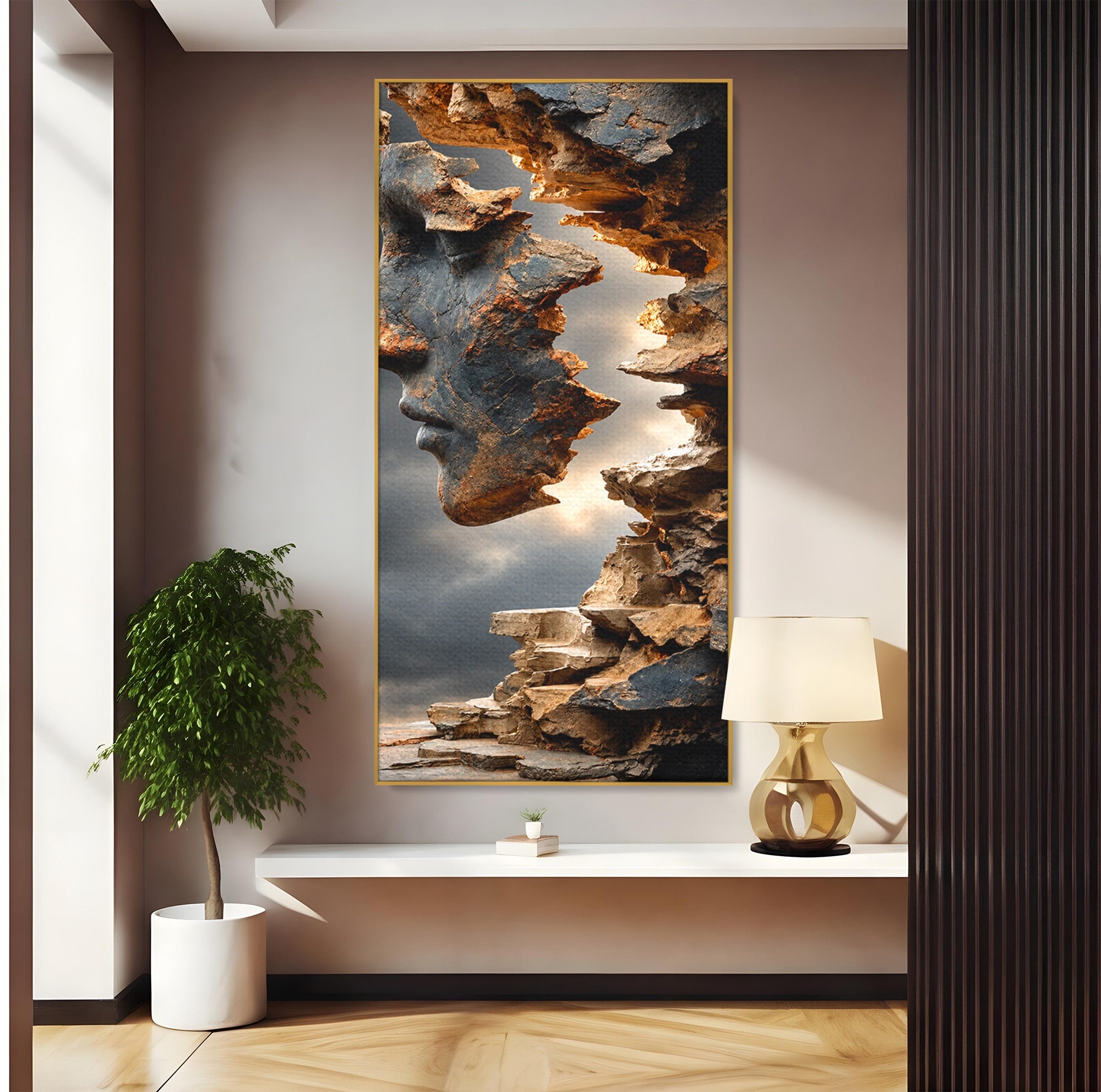 Tablou Canvas Premium LuxCanva® U1023, Chip De Piatra, Abstract, Arta, Chip, Birou, Culori Vibrante