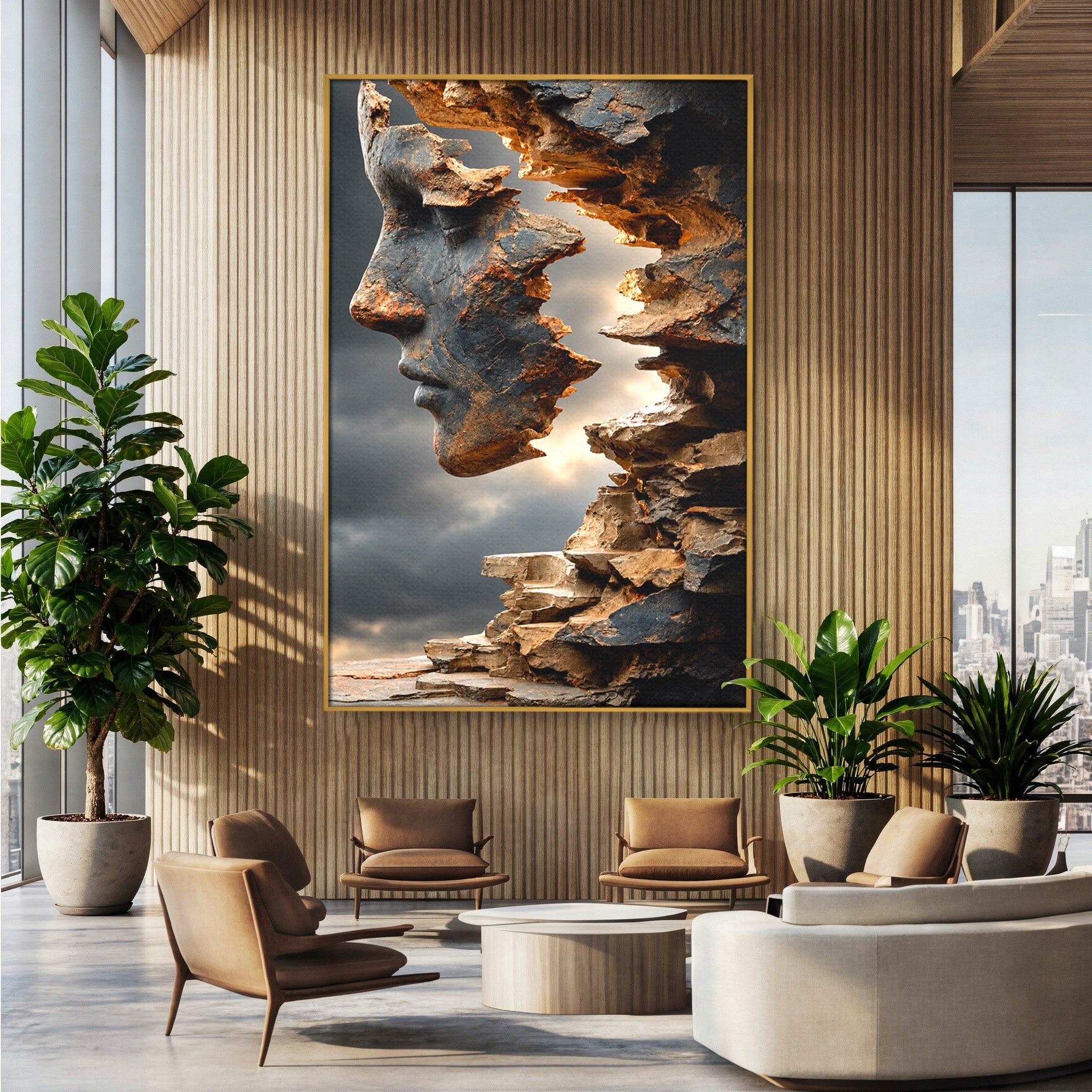 Tablou Canvas Premium LuxCanva® U1023, Chip De Piatra, Abstract, Arta, Chip, Birou, Culori Vibrante