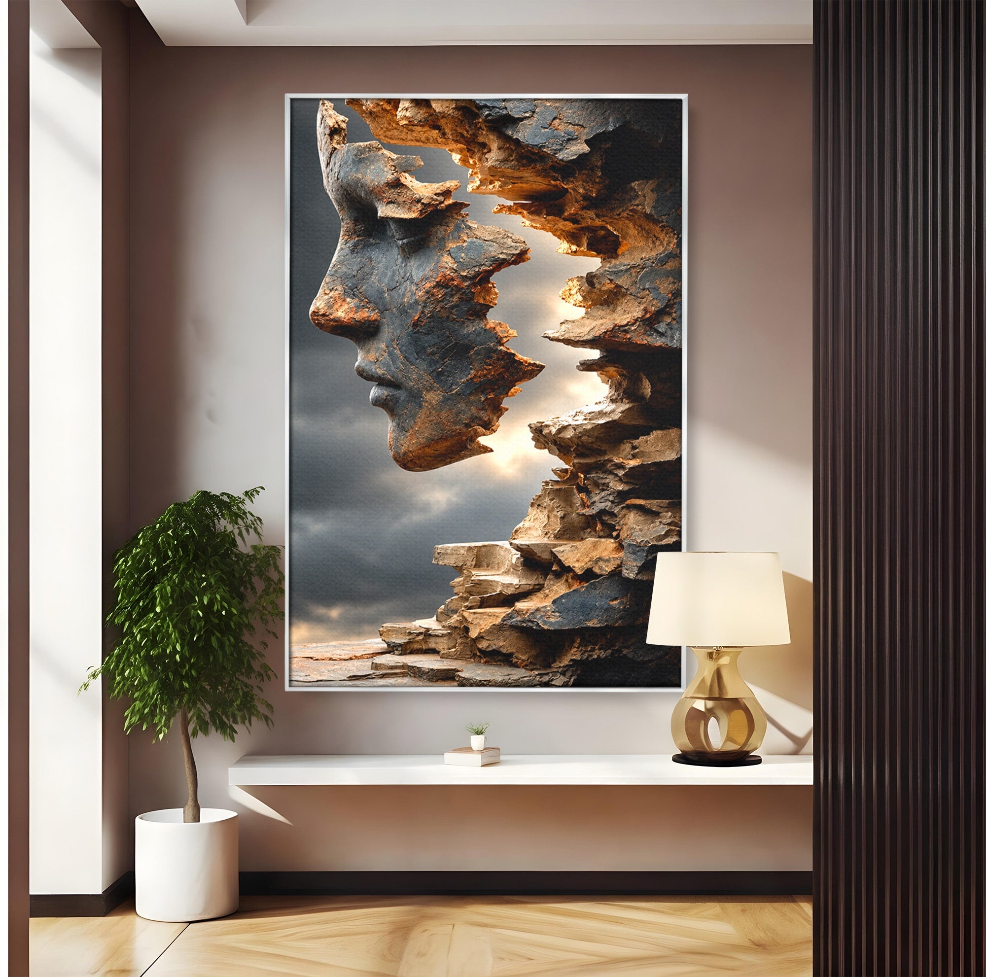 Tablou Canvas Premium LuxCanva® U1023, Chip De Piatra, Abstract, Arta, Chip, Birou, Culori Vibrante