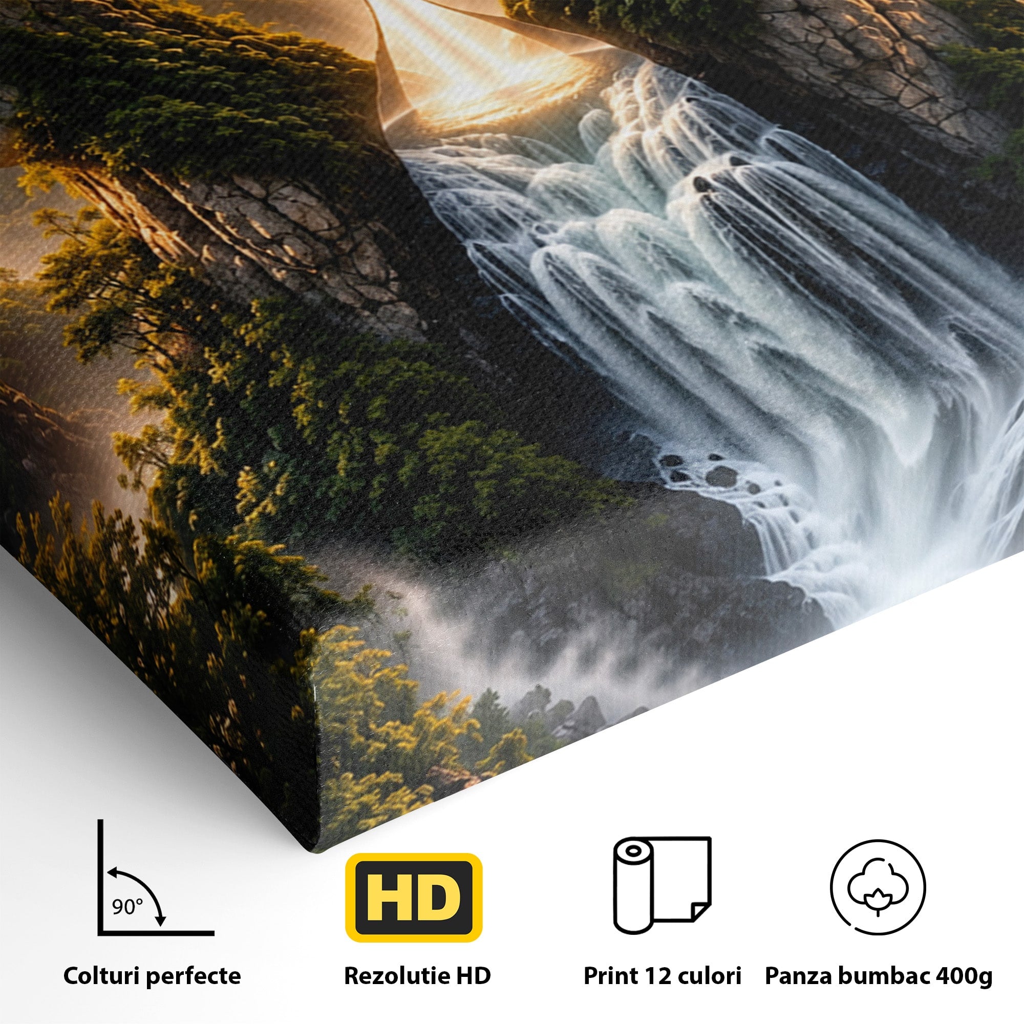 Tablou Canvas Premium LuxCanva® U1025, Cascadele Fețelor,  Peisaj, Fantezie, Natura, Cascade, Living, Culori Vibrante