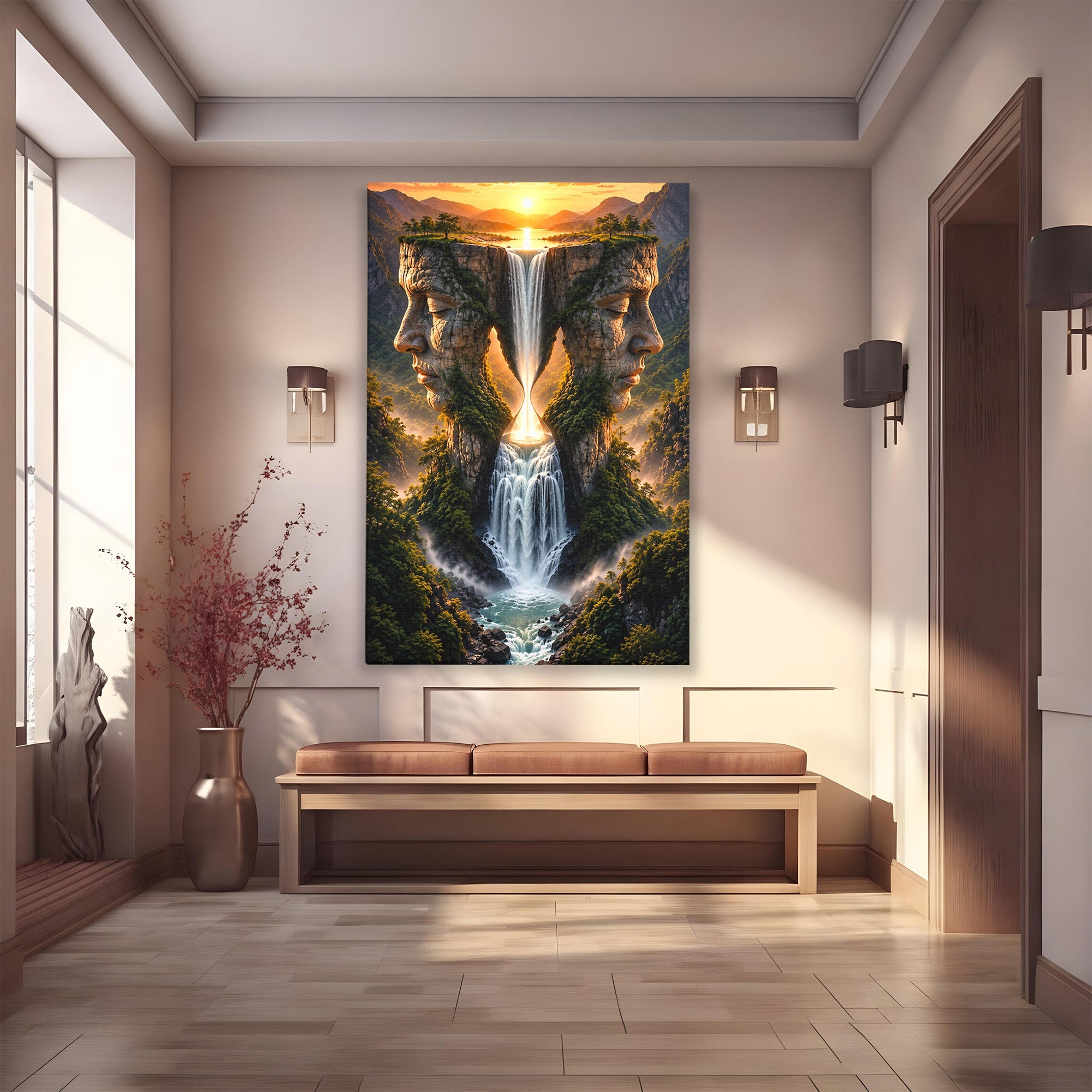 Tablou Canvas Premium LuxCanva® U1025, Cascadele Fețelor,  Peisaj, Fantezie, Natura, Cascade, Living, Culori Vibrante