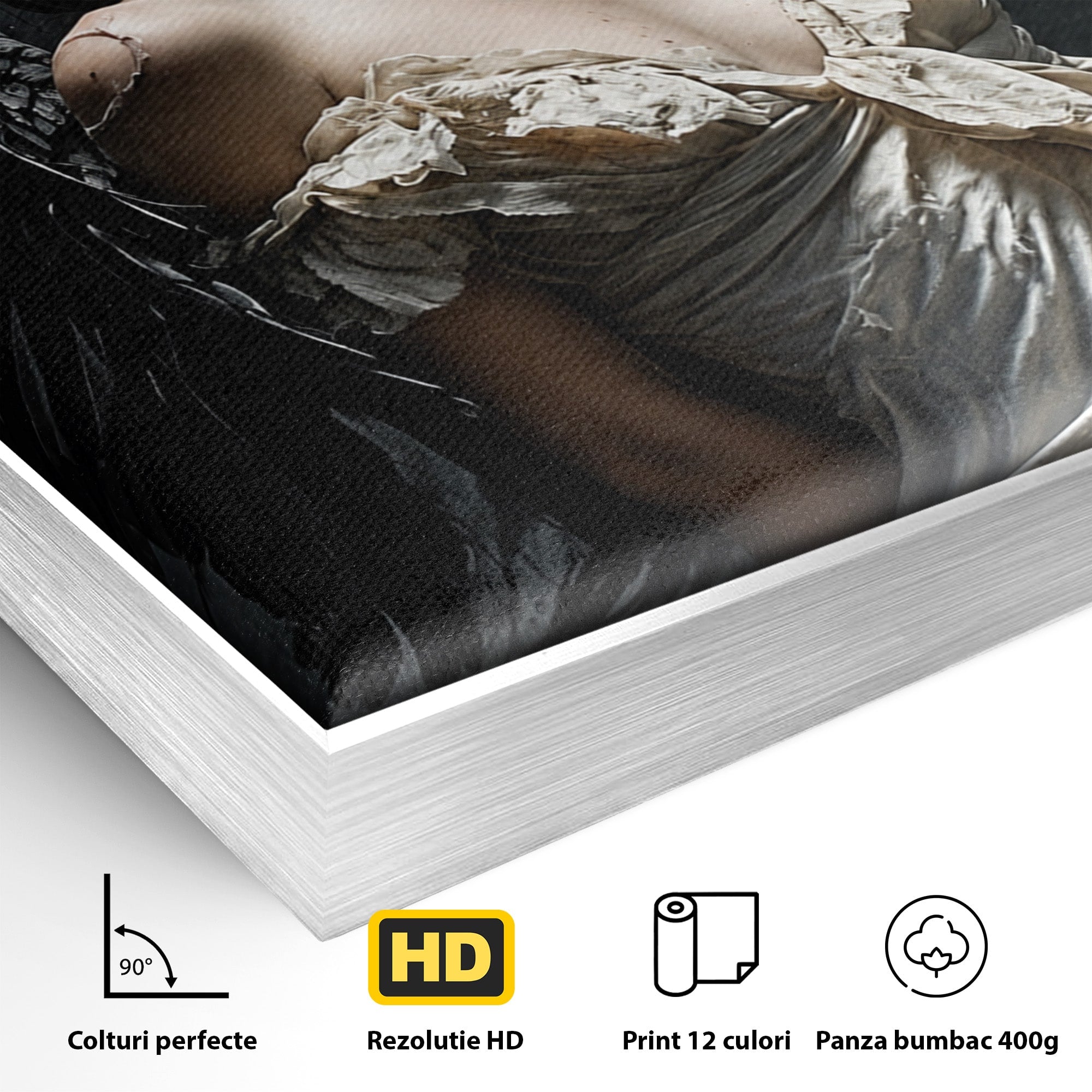 Tablou Canvas Premium LuxCanva® U1028, Ingerul Intunecat,  Aripi, Eleganta, Mister, Inger, Dormitor, Culori Vibrante