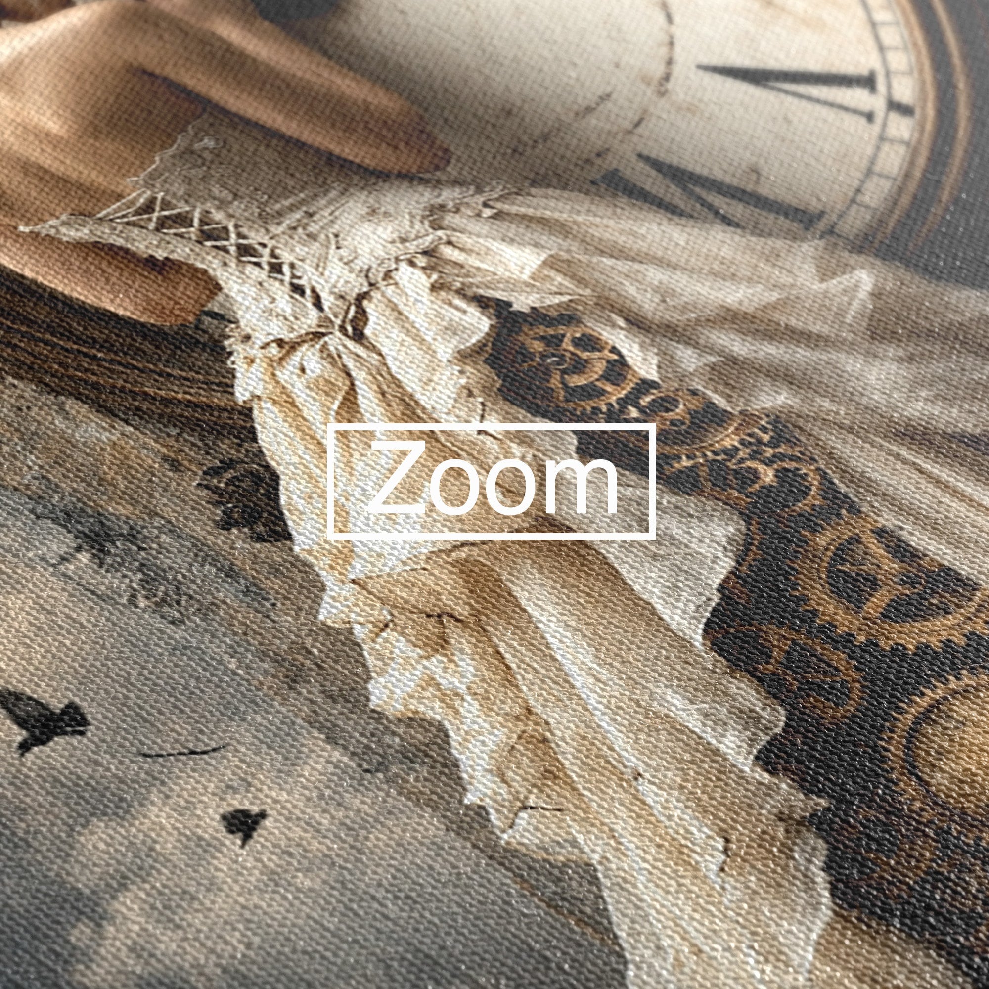 Tablou Canvas Premium LuxCanva® U1030, Femeie Si Ceasul Timpului,  Eleganta, Ceas, Nostalgie, Living, Dormitor, Culori Vibrante