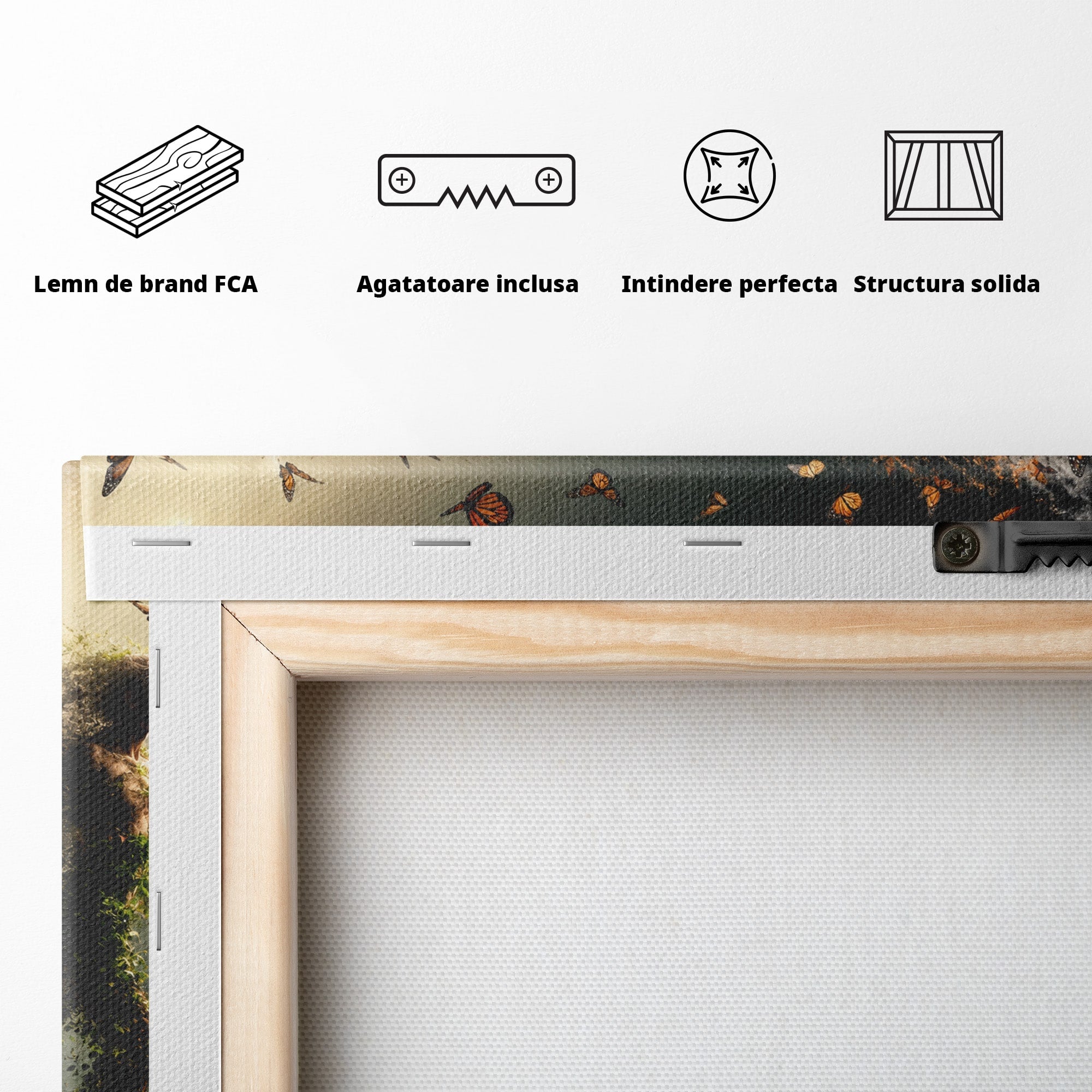 Tablou Canvas Premium LuxCanva® U1033, Dansul Fluturilor, Fantezie, Transformare, Natura, Mister, Fluturi, Living, Dormitor, Culori Vibrante