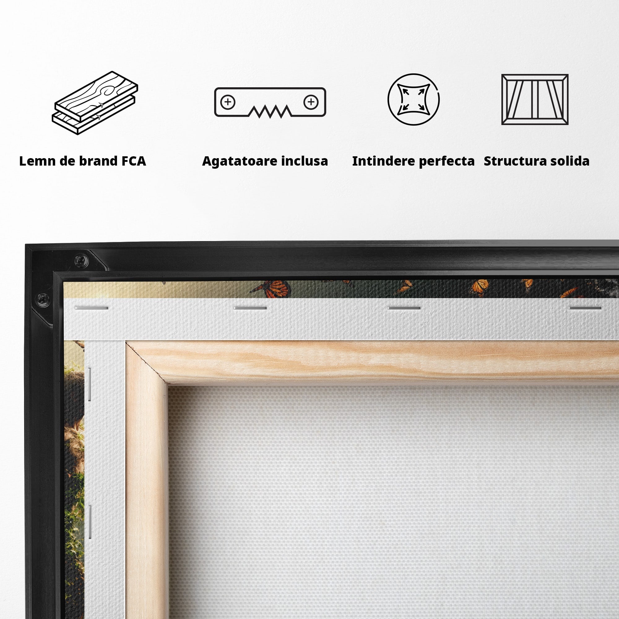 Tablou Canvas Premium LuxCanva® U1033, Dansul Fluturilor, Fantezie, Transformare, Natura, Mister, Fluturi, Living, Dormitor, Culori Vibrante