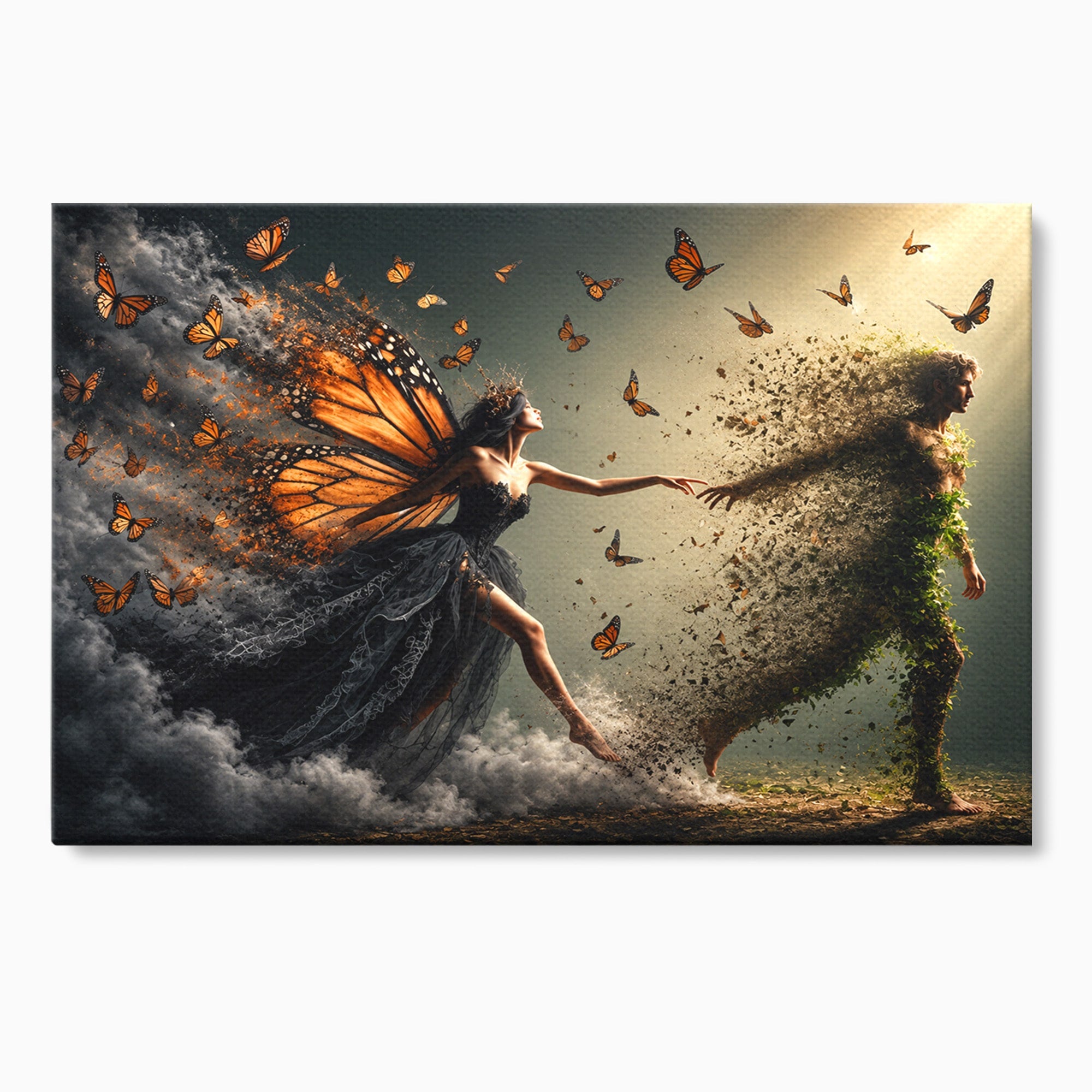 Tablou Canvas Premium LuxCanva® U1033, Dansul Fluturilor, Fantezie, Transformare, Natura, Mister, Fluturi, Living, Dormitor, Culori Vibrante