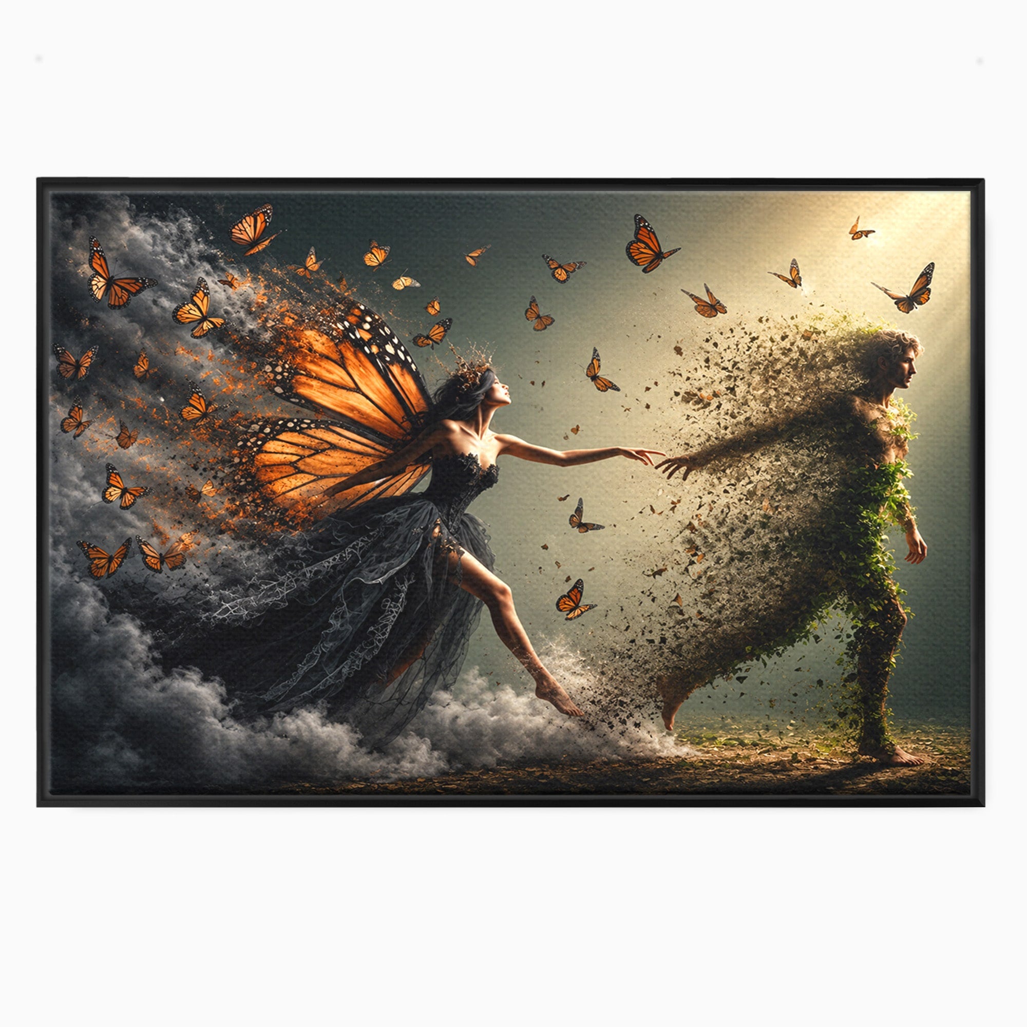 Tablou Canvas Premium LuxCanva® U1033, Dansul Fluturilor, Fantezie, Transformare, Natura, Mister, Fluturi, Living, Dormitor, Culori Vibrante