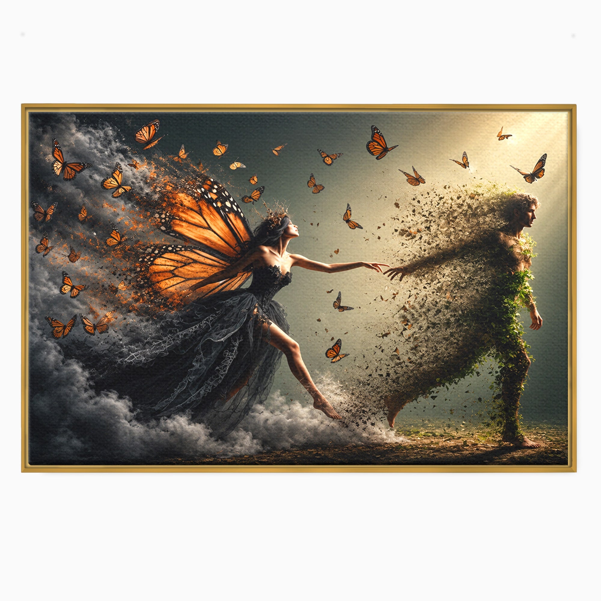 Tablou Canvas Premium LuxCanva® U1033, Dansul Fluturilor, Fantezie, Transformare, Natura, Mister, Fluturi, Living, Dormitor, Culori Vibrante